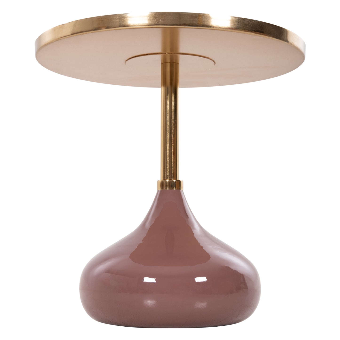Side Table Round Utri Hm4241.06 Metal In Warm Pink-beige Φ46x46,5hcm.
