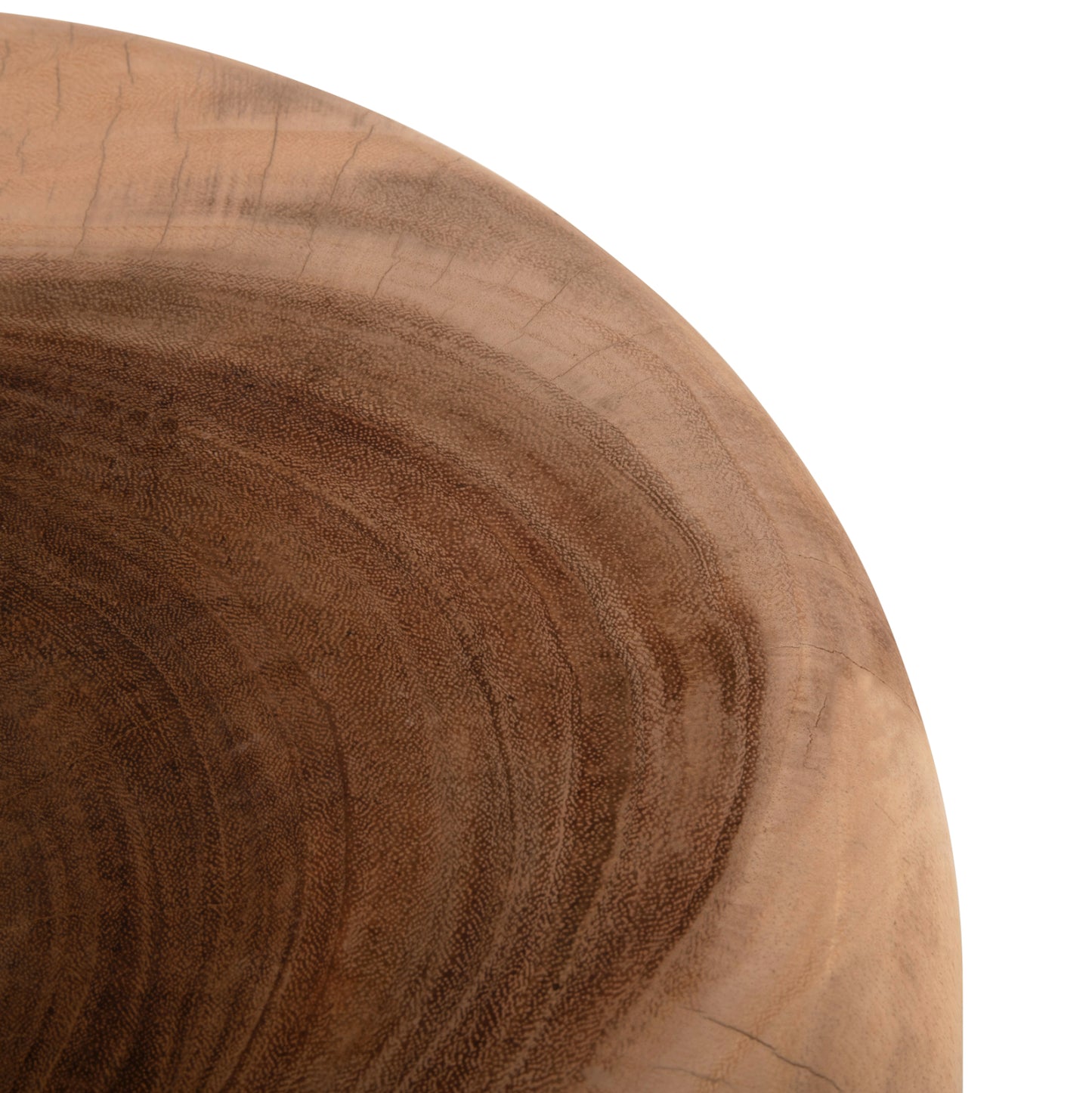 Side Table Round Cupre Hm9793 Solid Suar Wood-natural Φ43x46hcm.