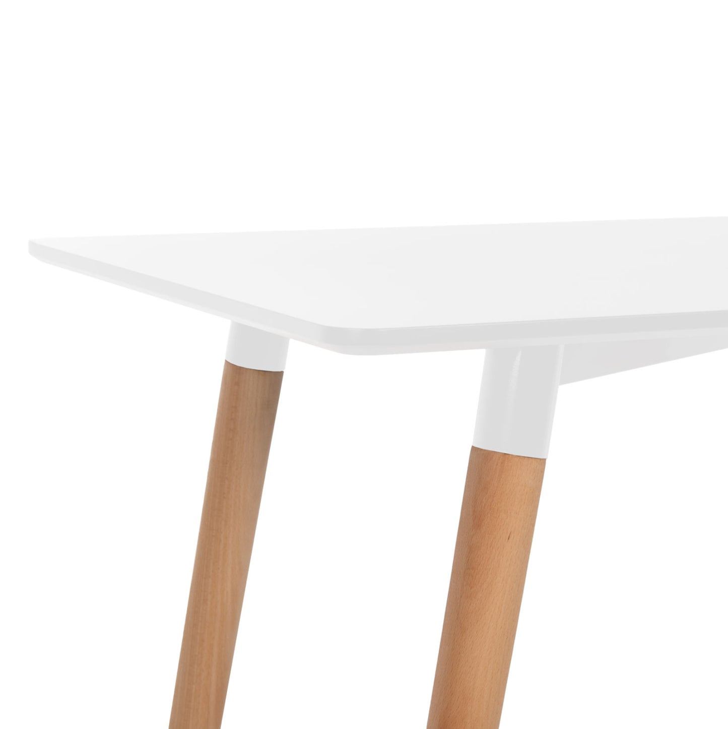 Dining Table Minimal Hm8581.01 White Mdf-beech Wood Legs In Natural Color 120Χ60x74hcm.
