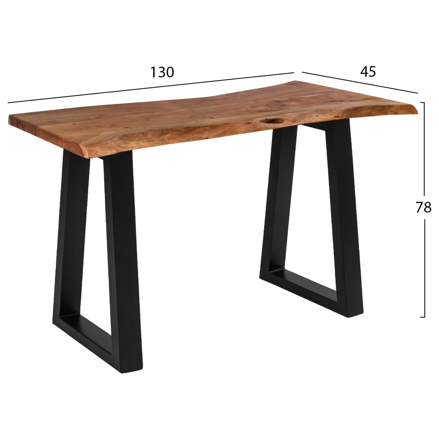 Table Console Montana Hm8339.11 Solid Wood Acacia Wood Natural 130x45