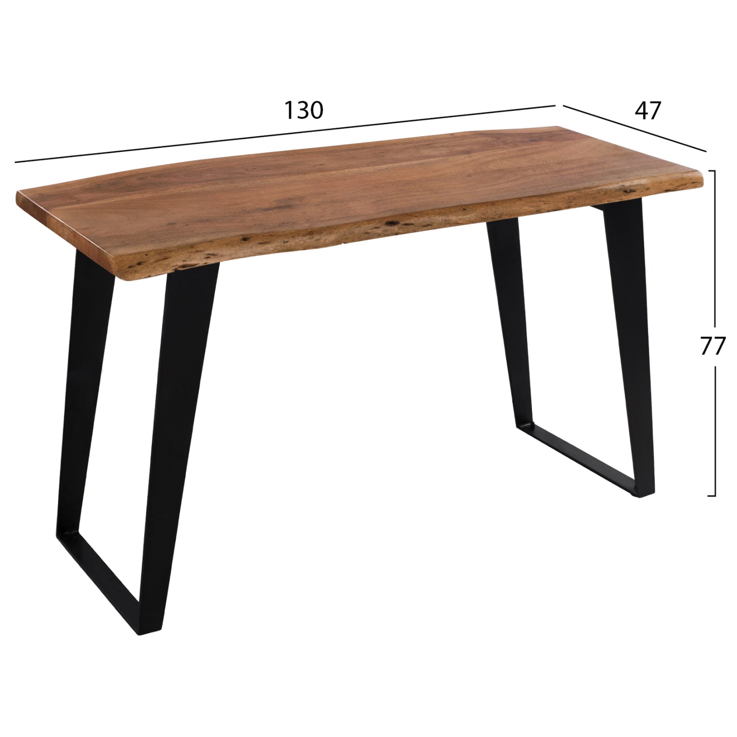 Table-console Alicia Hm8172.11 Solid Acacia Wood Natural 130x47x77.5