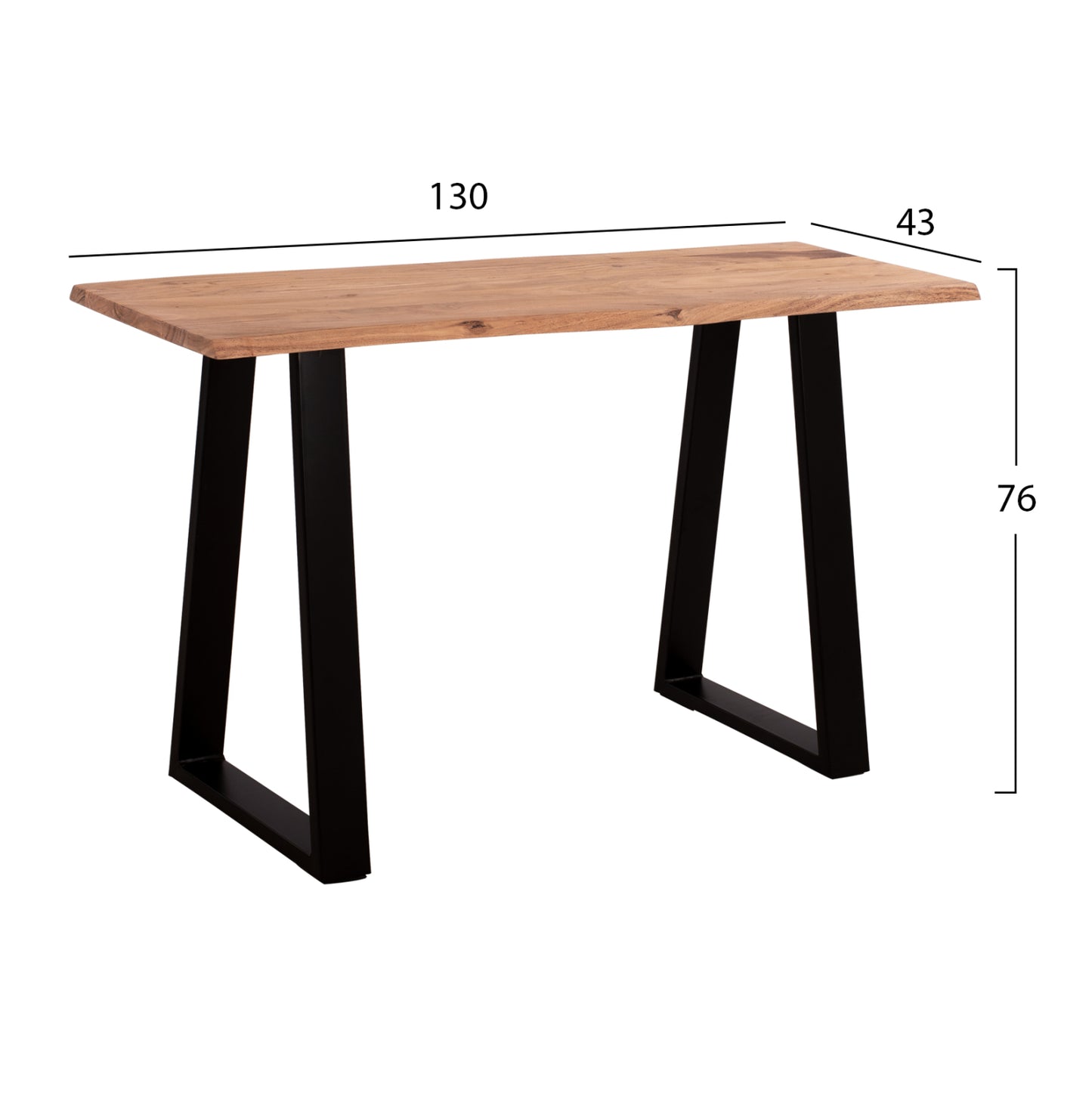 Console Table Sofia Slim Hm8503.11 Solid Acacia Wood In Natural 130x45x76hcm.