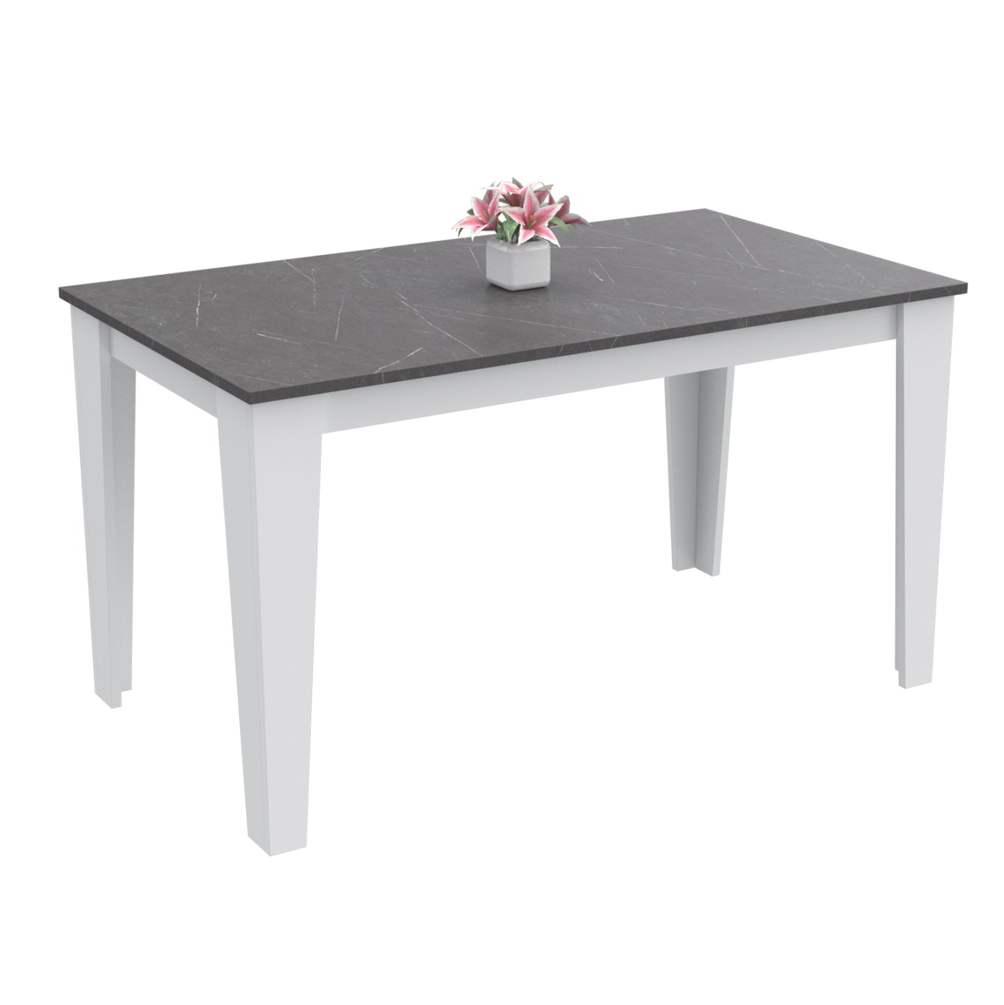 Kitchen Table Boris Hm18220.02 Melamine In Black Onyx-white Coloring 130x75x75hcm.