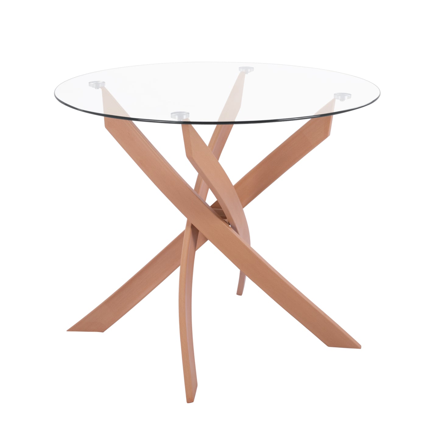 Dining Table Round Jafaru Hm8499.12 Metal Legs In Natural Wood Color Φ90x75hcm.