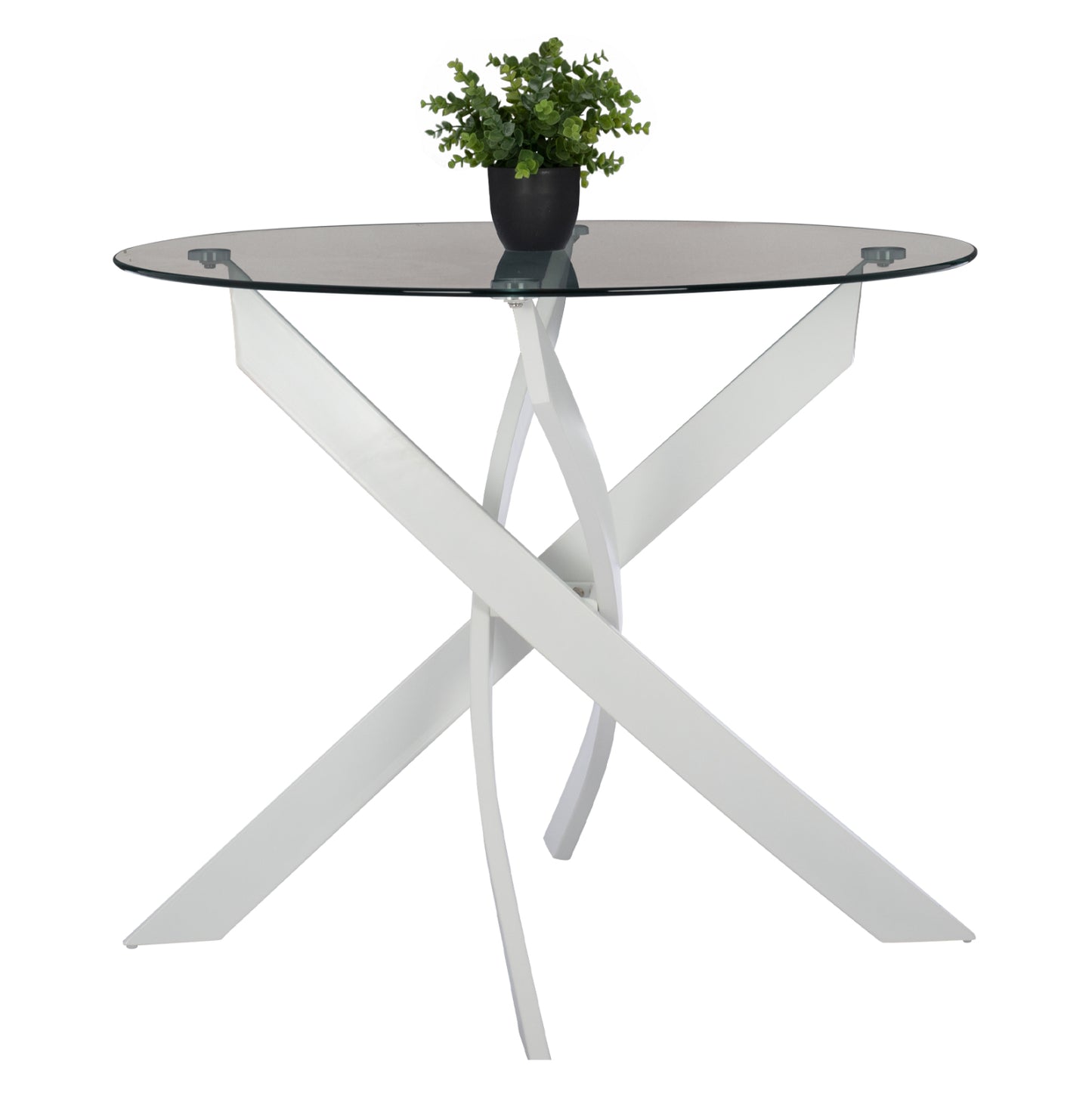Dining Table Round Jafaru Hm8499.13 White Metal Legs Φ90x75hcm.