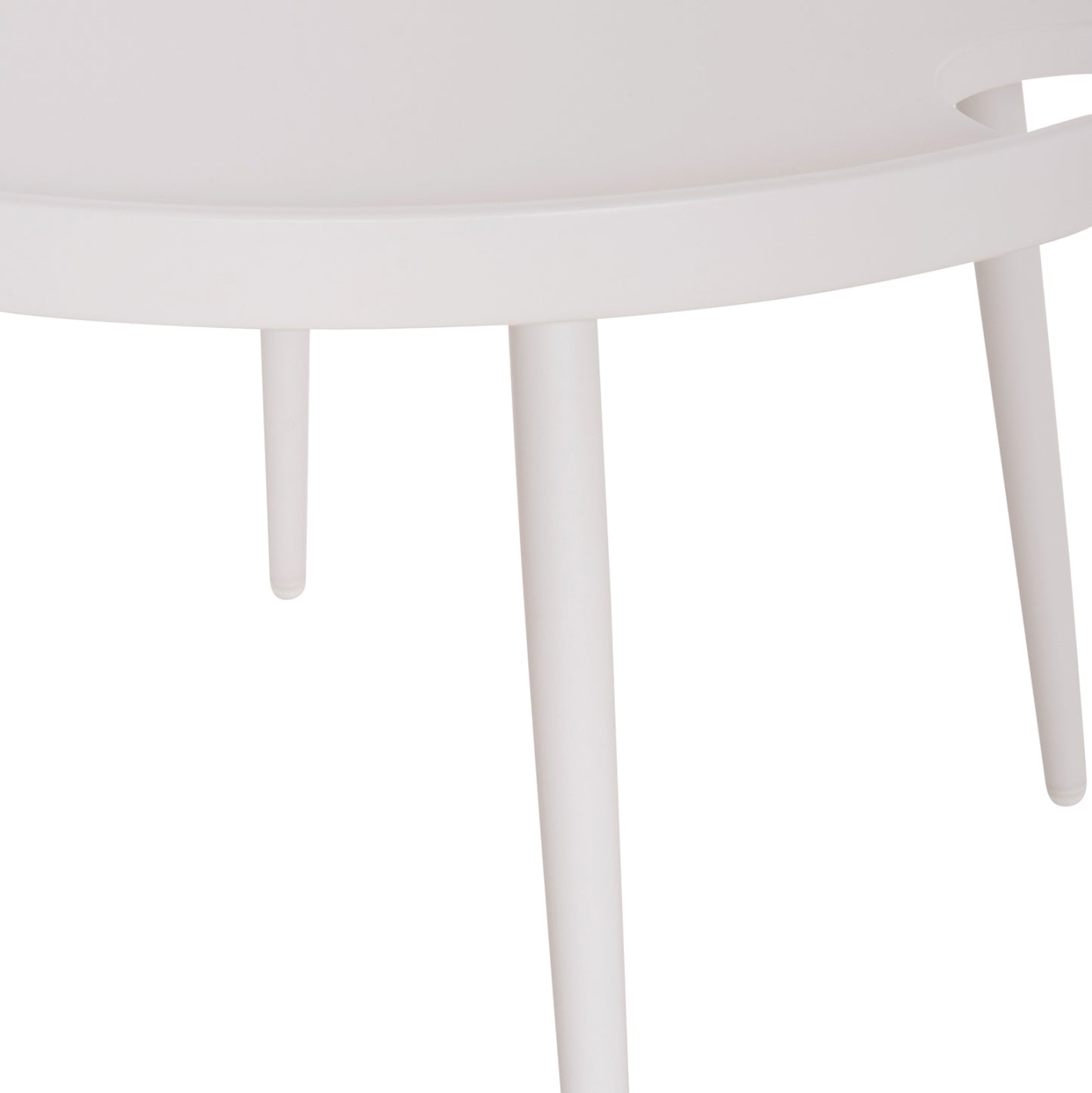 Outdoor Round Coffee Table Teroc Hm6434.02 Aluminum In White Φ70x44hcm
