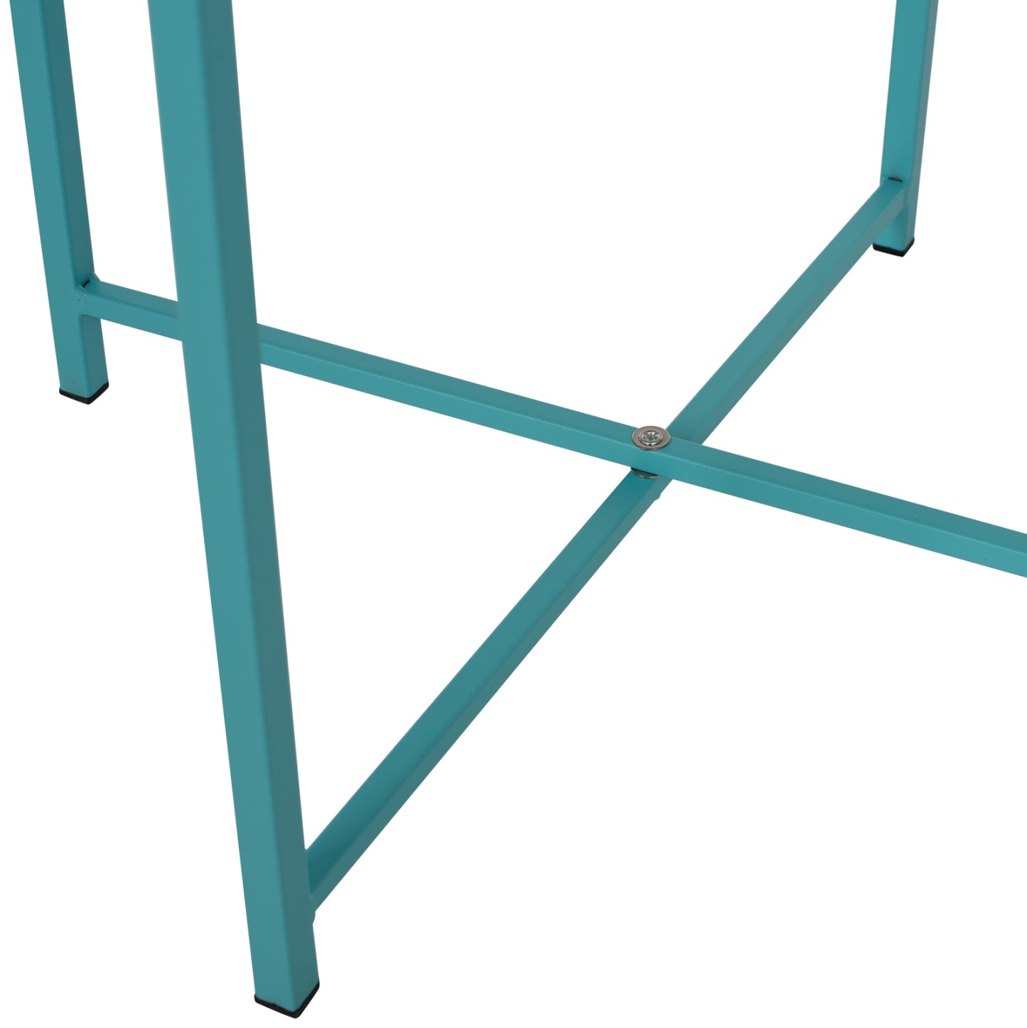 Foldable Side Table Samuel Hm5287.08 With Removable Tray Metallic Turquoise Φ46x53hcm.