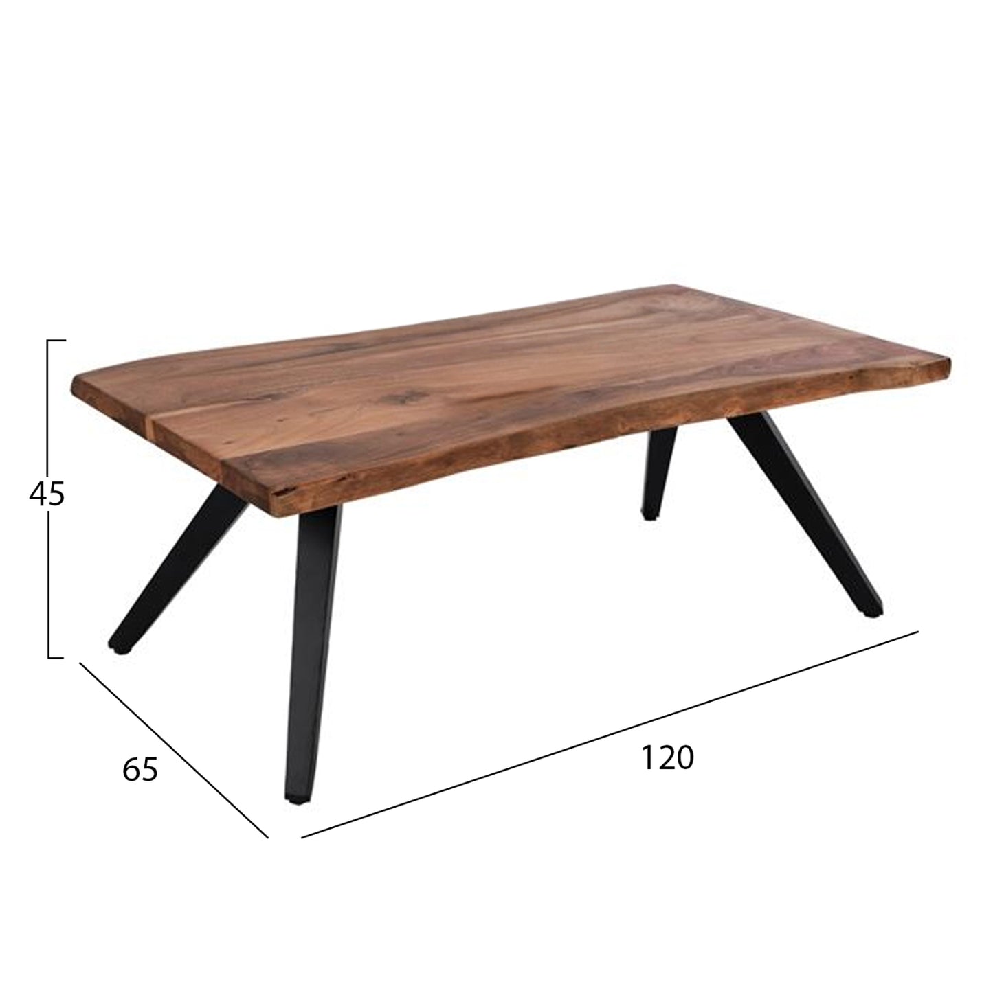 Coffe Table Hm8365.11 Solid Acacia Wood 120x65x46yεκ