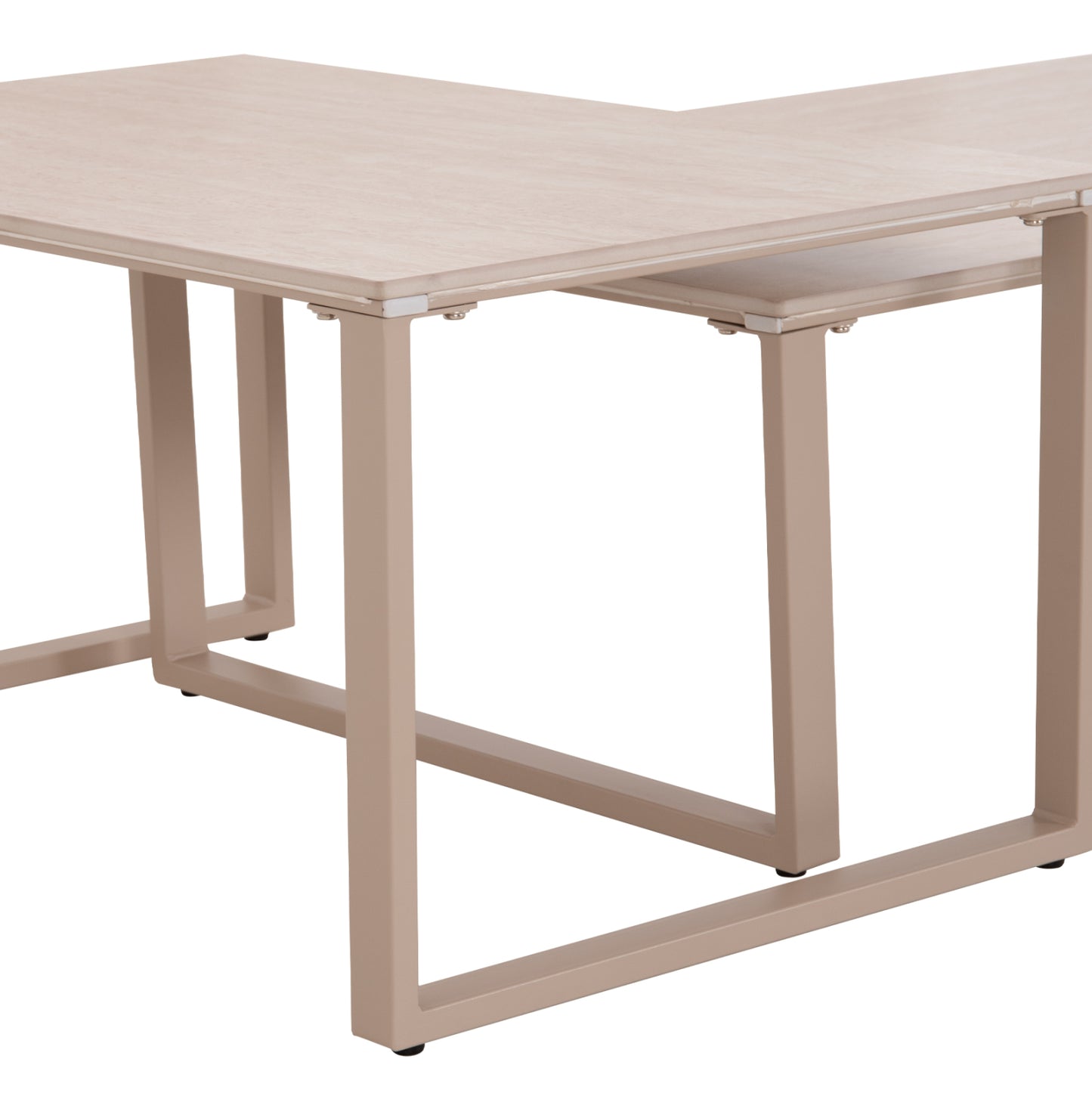 Coffee Tables 2pcs Terren Hm18365.02 Metal Beige--sintered Stone In Travertine Stone Scheme 120x70x45h