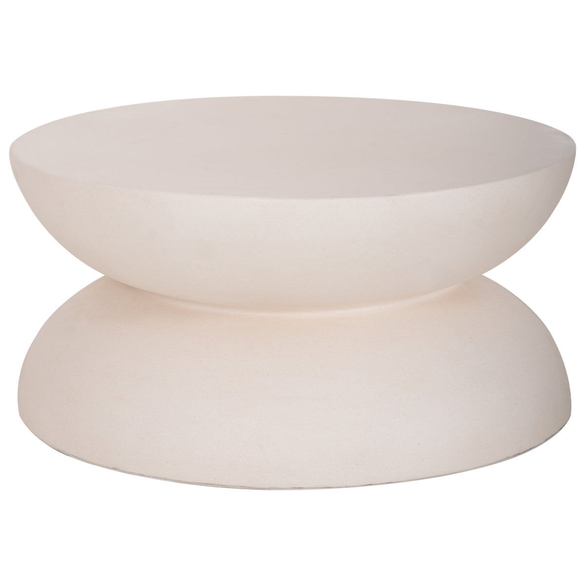 Coffee Table Round Anna Hm18158.02 Fiber Cement In White--Φ92x44.5hcm.