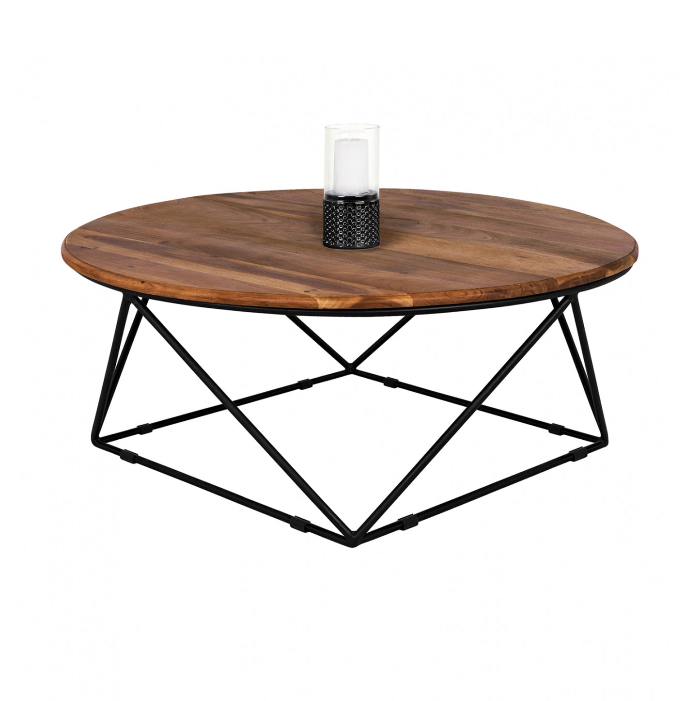 Coffee Table Berlin Hm8201.11 Solid Acacia Wood Φ90x36,5Η