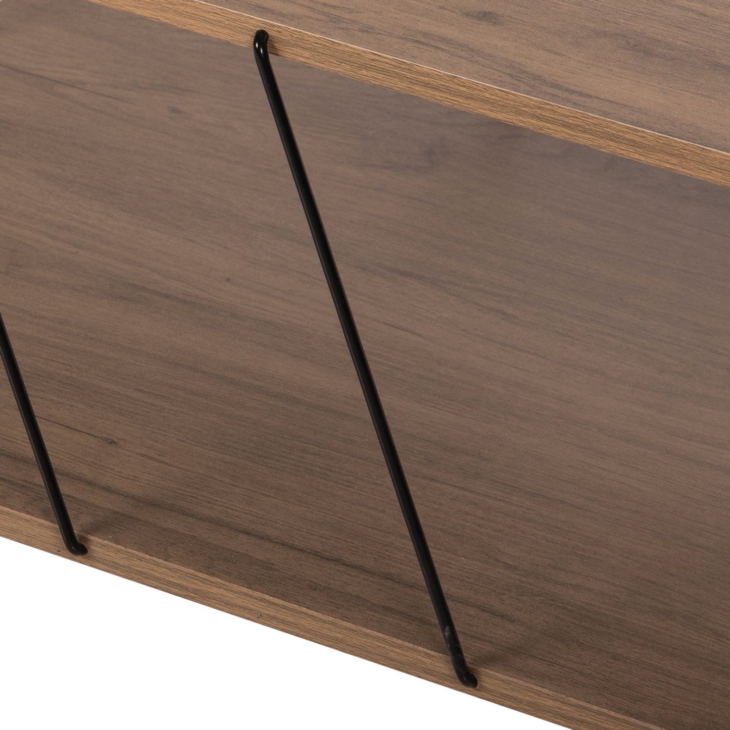 Coffee Table Tars Hm8927.12 Walnut Melamine-black Metal Rods 120Χ50Χ30hcm.
