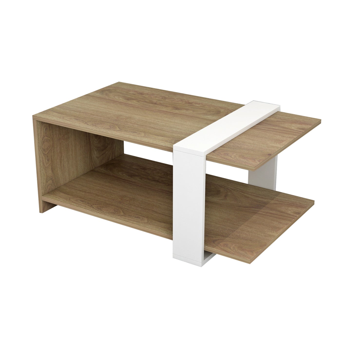 Coffee Table Wilma Hm8950.11 Melamine In Natural-white 80Χ50Χ35hcm.