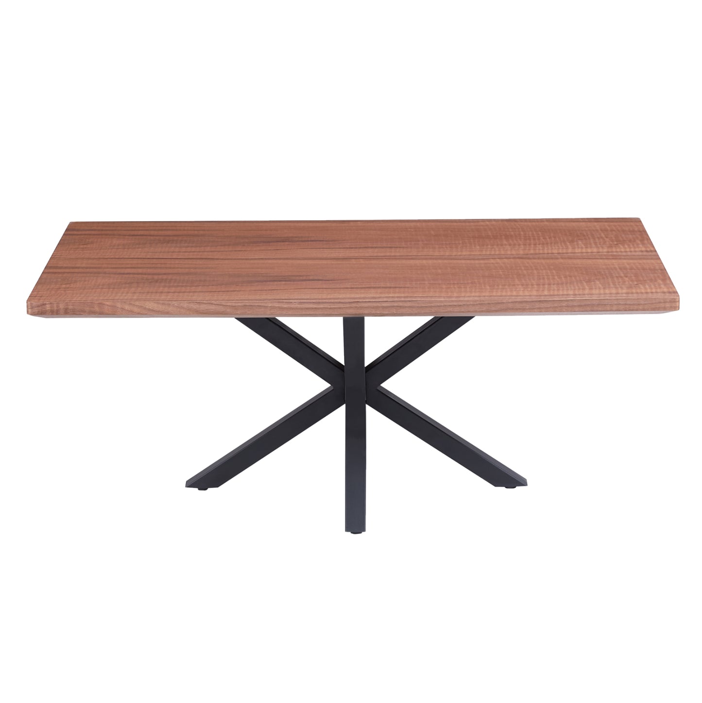 Coffee Table Hm9470.02 Mdf With Walnut Veneer Top-black Metal Base 120x60x45.5hcm.