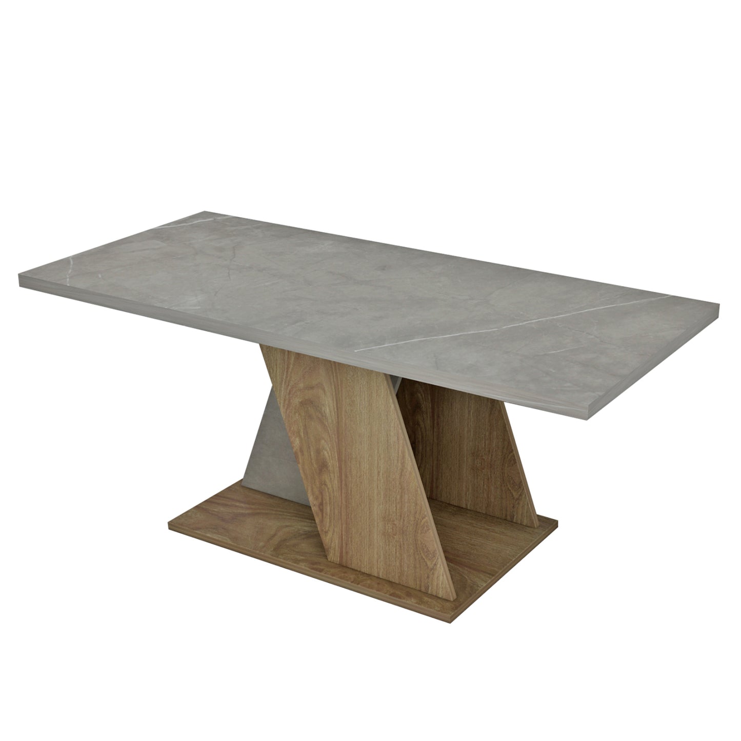 Coffee Table Dile Hm9528.02 Melamine In Stone Texture Greyish-natural 110x55x47hcm.