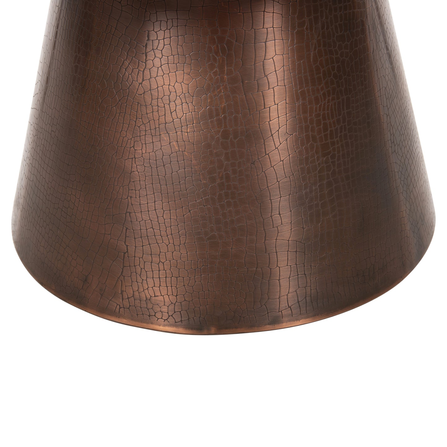 Coffee Table Foden Hm9721 White Marble Top And Antique Copper Color Metal Φ77x40hcm.