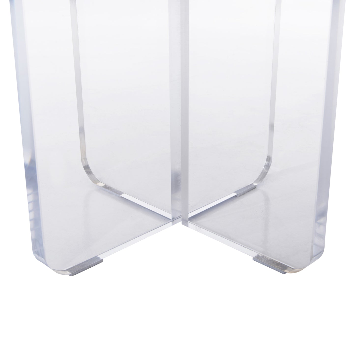 Coffee Table Acrylon Hm9779.01 Hpl White Marble-acrylic Legs Φ40x41hcm.