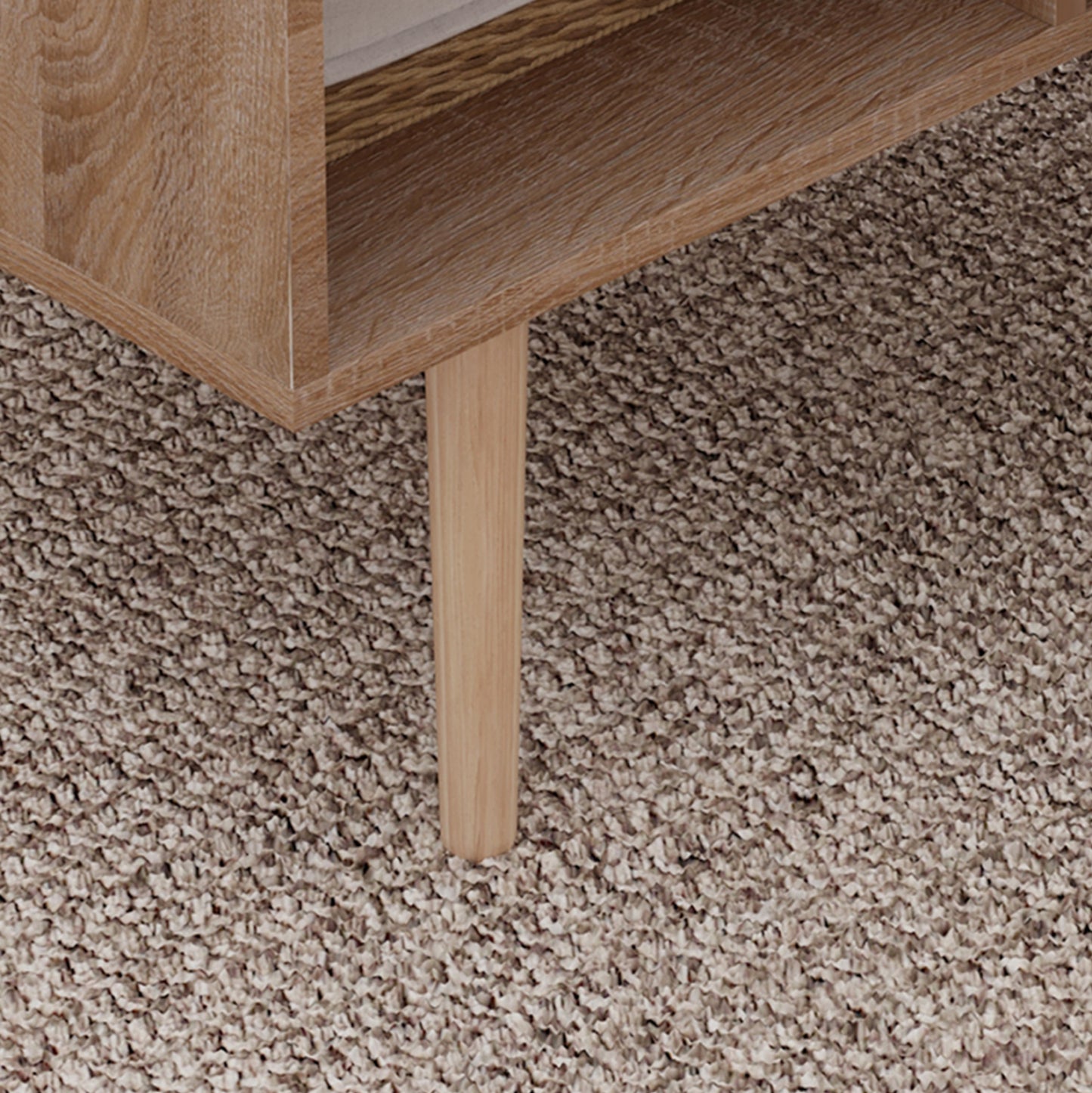 Coffee Table Krener Hm9877.04 Melamine In Sonama & White-solid Pine Wood Legs 104Χ50Χ42hcm.