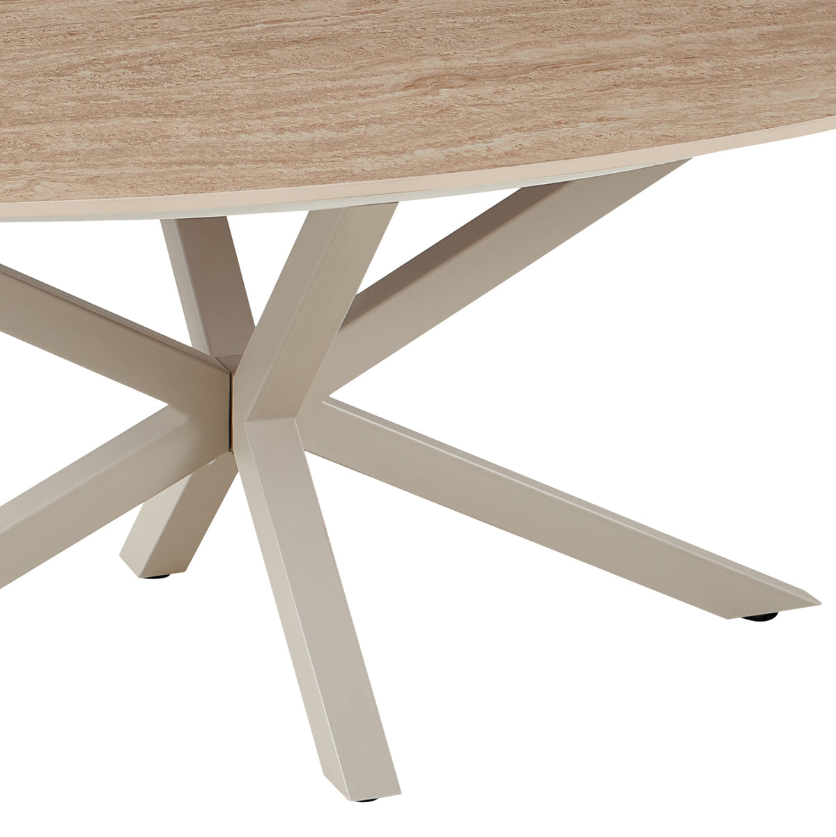 Coffee Table Oval Eragon Hm18463.04 Sintered Stone Top In Travertine Stone Color 120x60x45hcm.