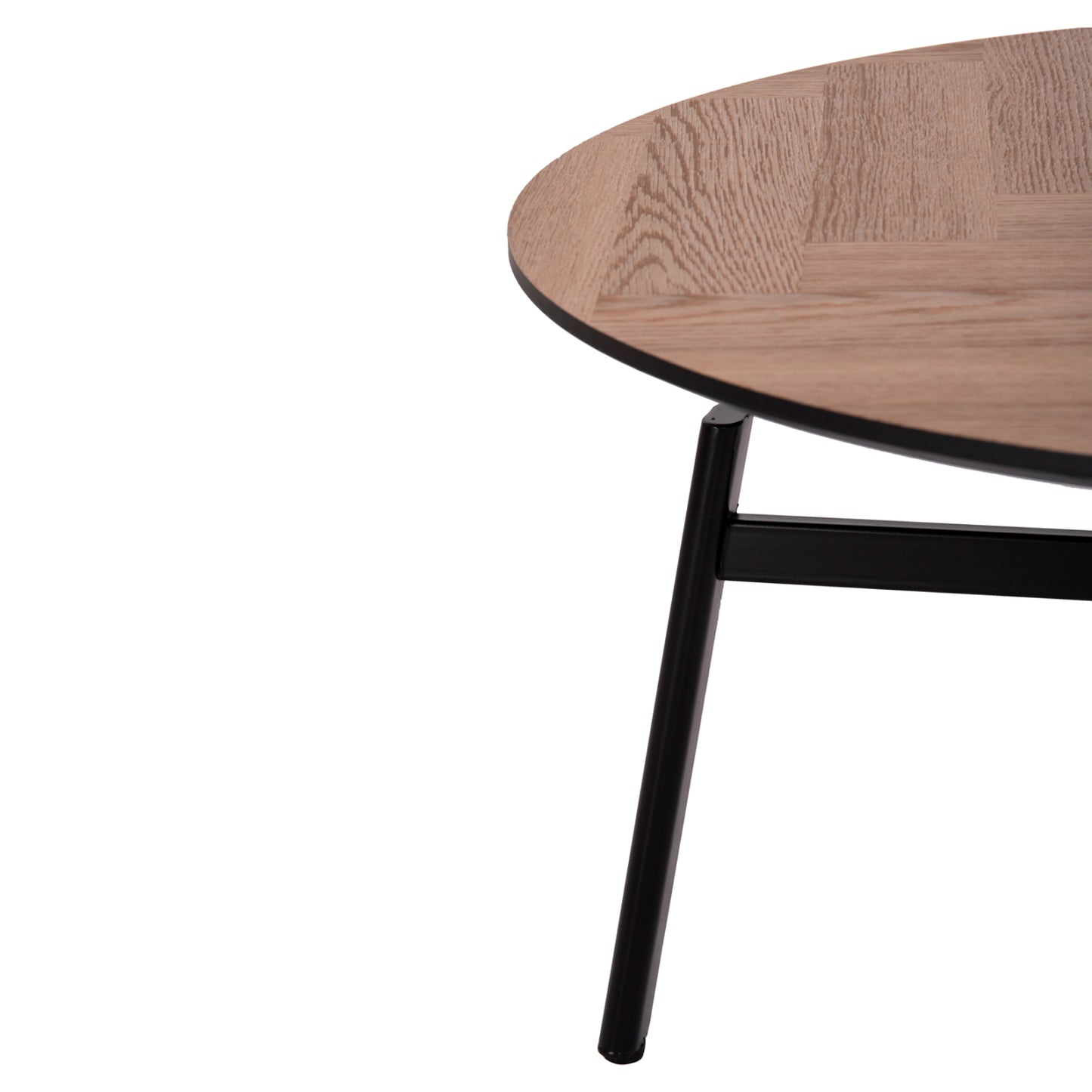 Coffee Table Swivelling Norton Hm18035.03 Metal Legs In Black-mdf Top In Sonama Φ80x45.5hcm.