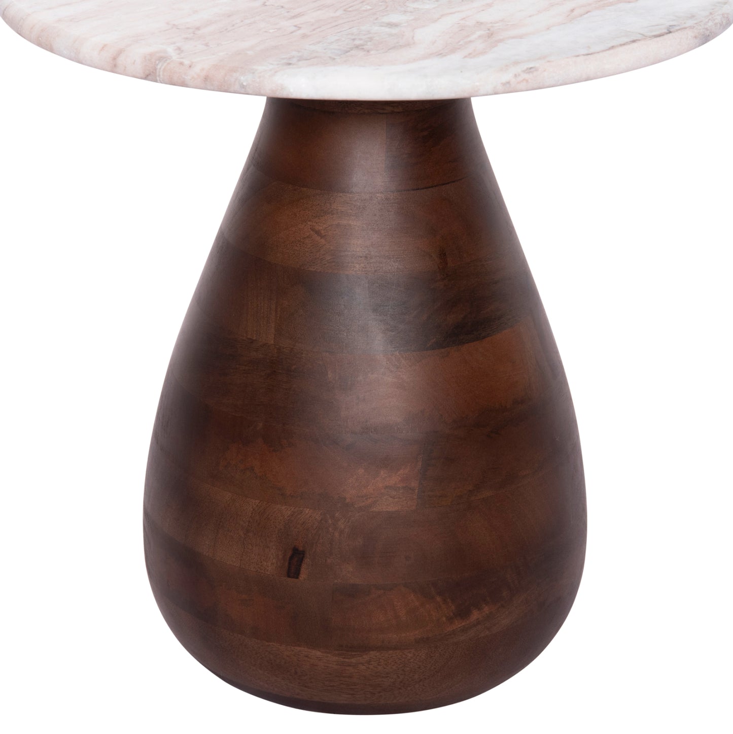 Coffee Table Round Maled Hm18003 White Marble-mango Wood Φ40x40.5hcm.