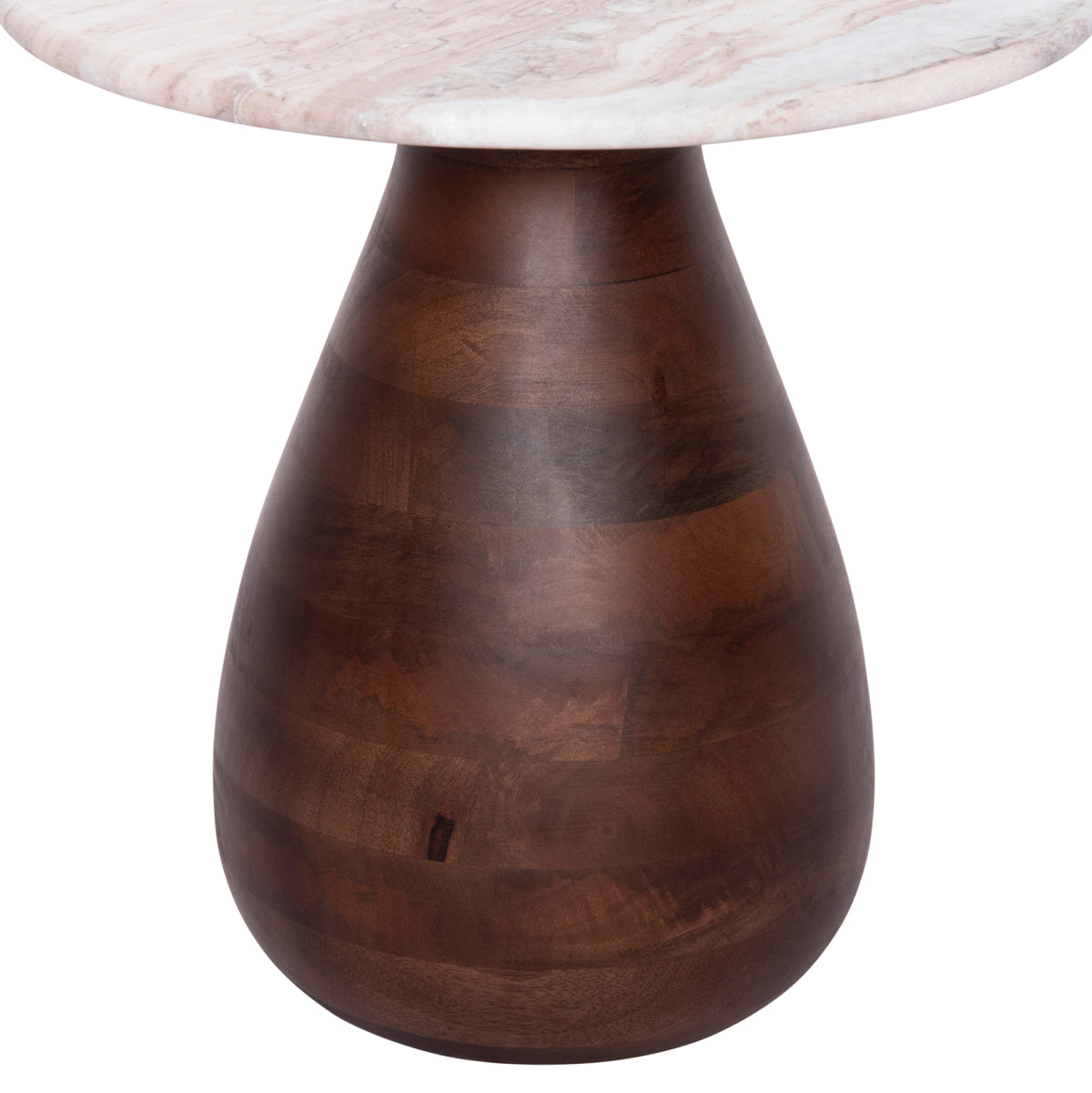 Coffee Table Round Maled Hm18003 White Marble-mango Wood Φ40x40.5hcm.