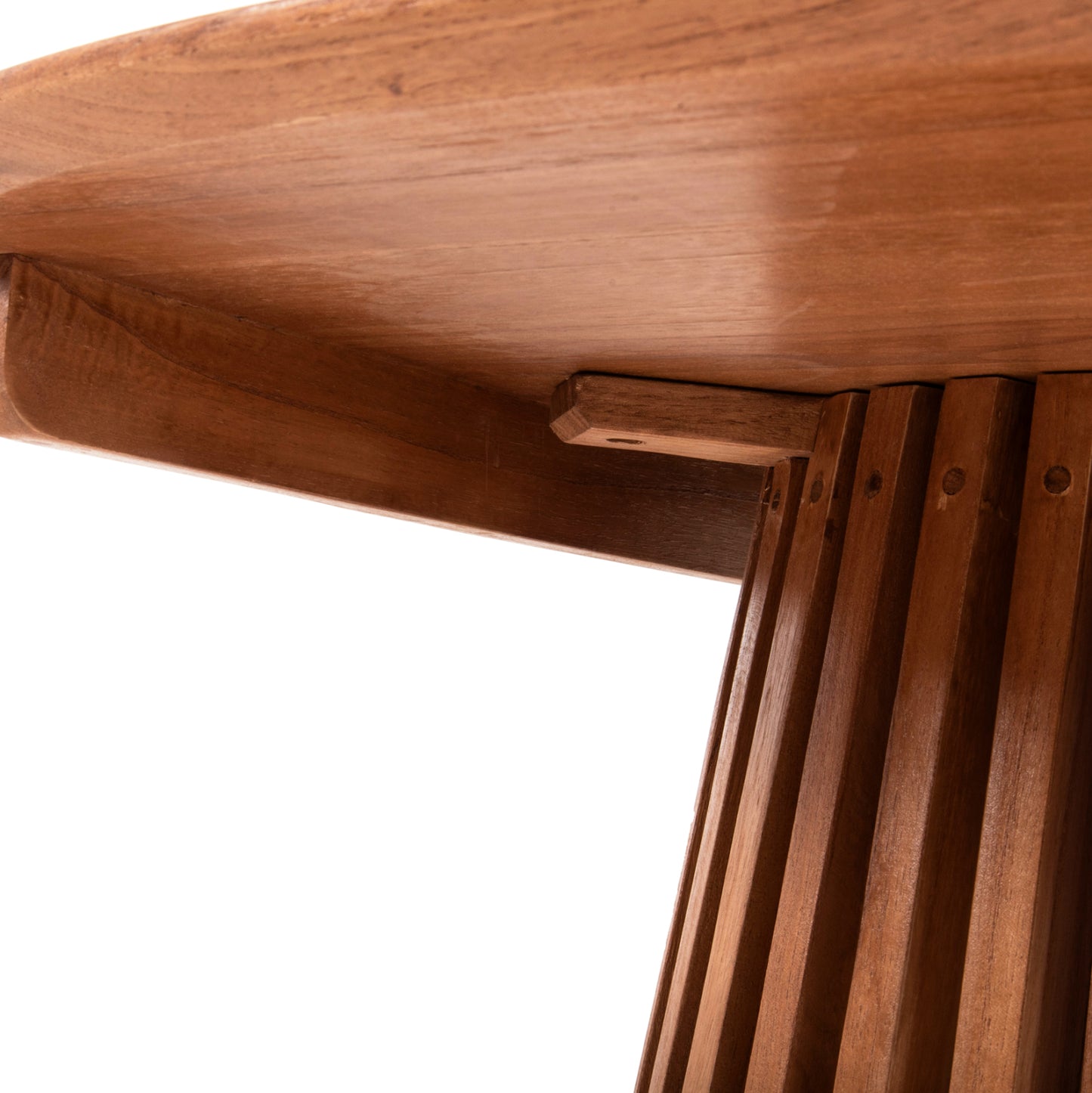 Coffee Table Round Frantz Hm9523.11 Solid Mindi Wood-natural Φ100x45hcm.