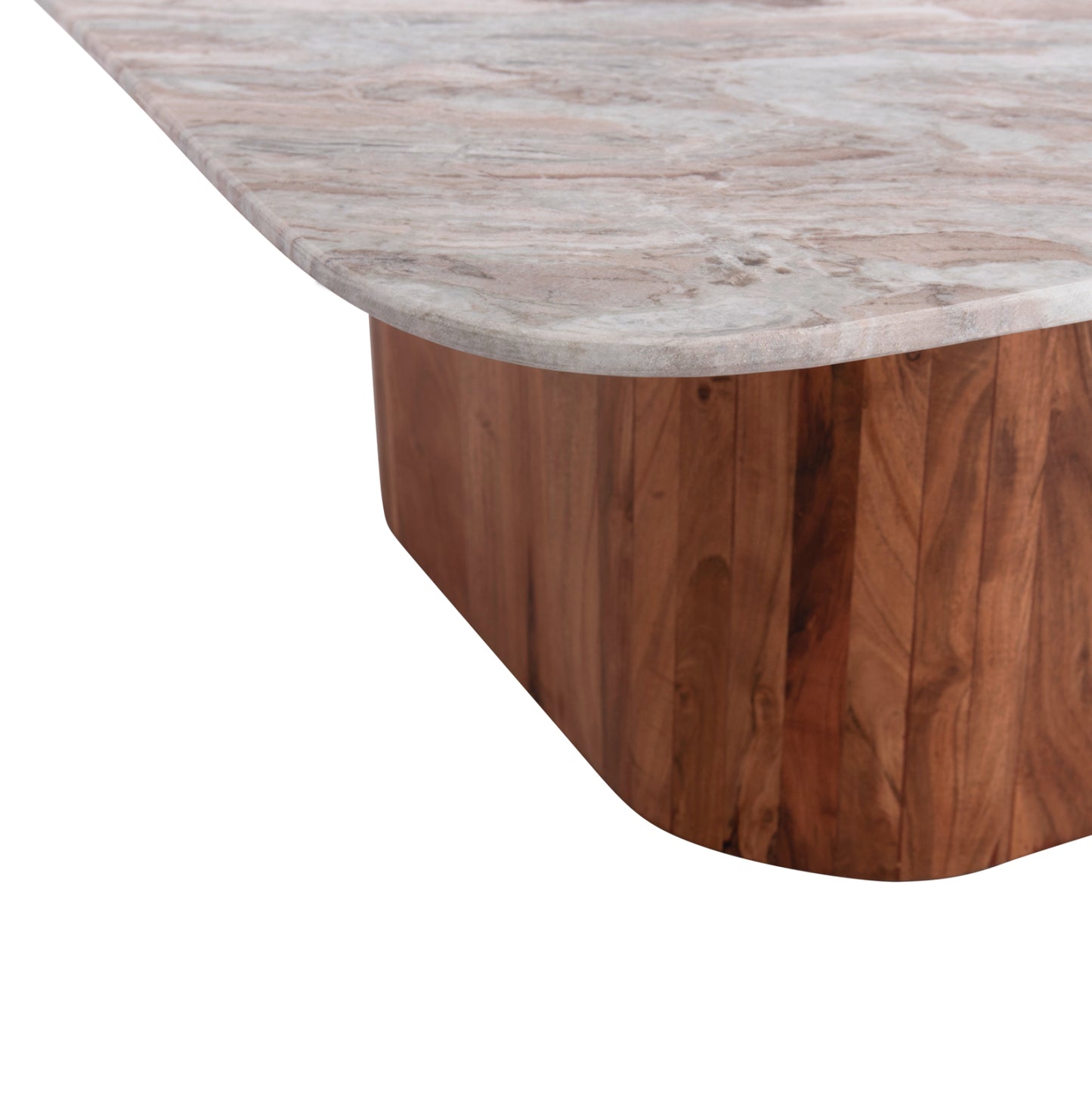 Coffee Table Square Volti Hm18000 Grey Marble-acacia Wood 100.5x100.5x40hcm.