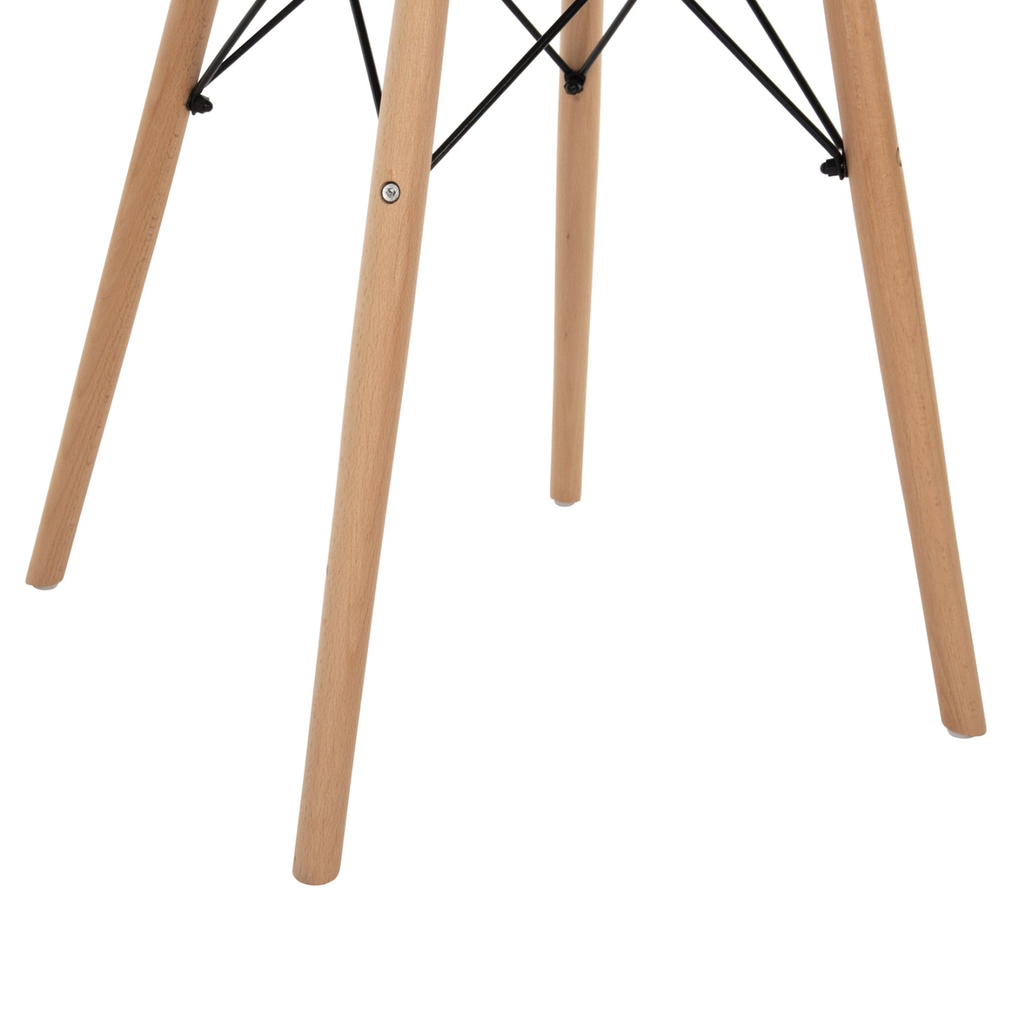 Dining Table Round Minimal ΗΜ0060.04 Mdf In Natural Color-beech Wood Legs In Natural Color Φ60Χ76hcm.