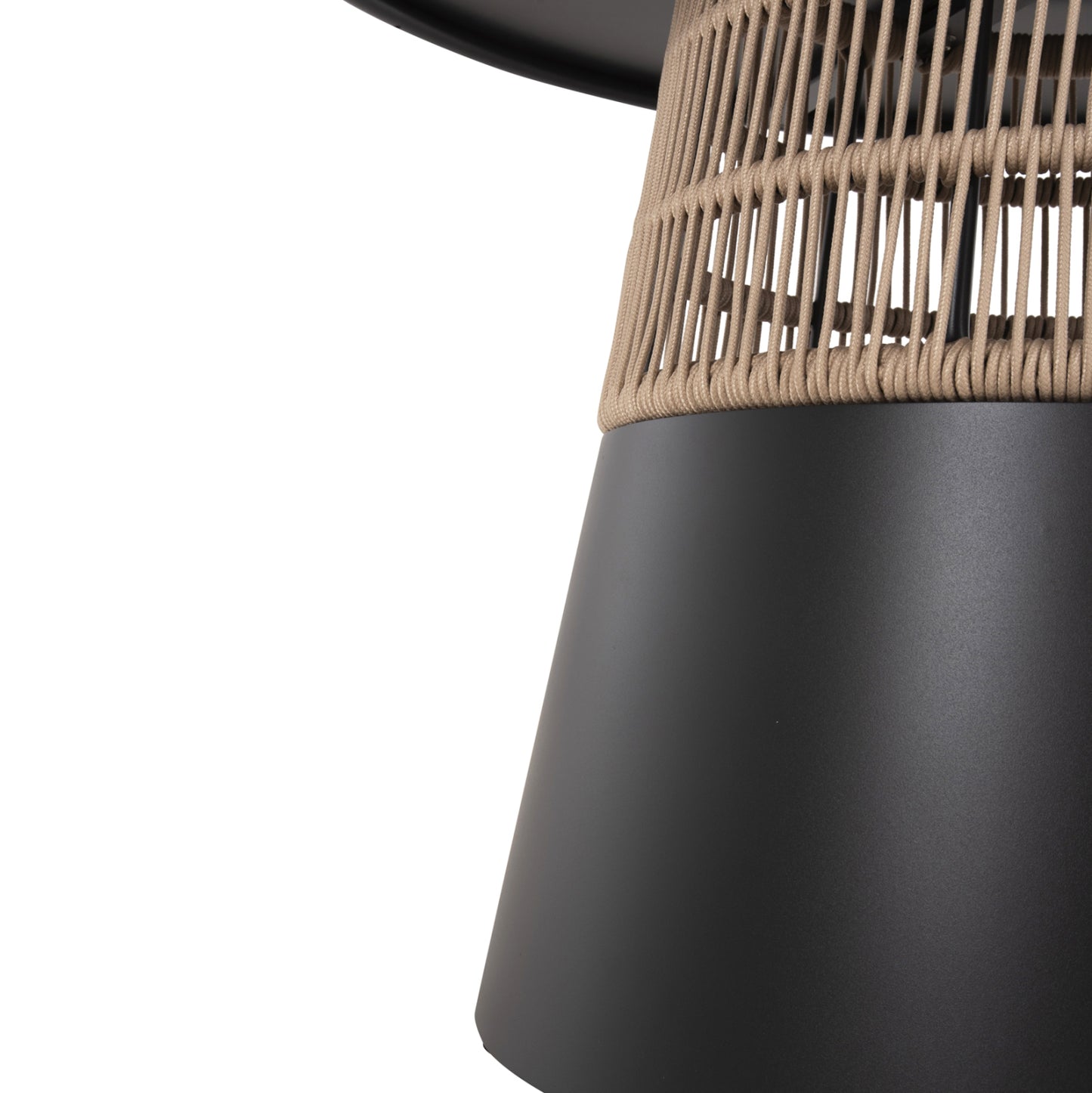 Round Table Saeid Hm6106.01 Aluminum In Anthracite-synthetic Rope In Beige Φ120x75hcm.