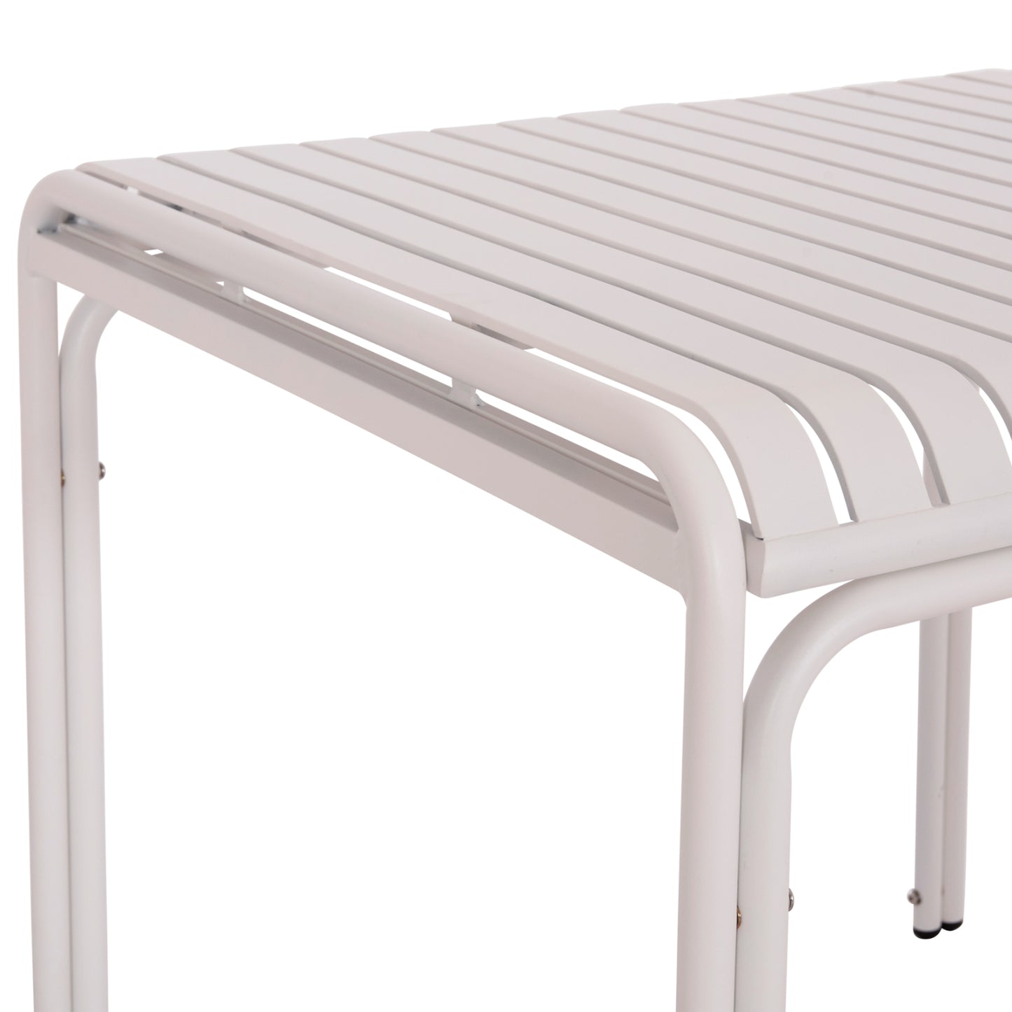 Outdoor Square Aluminum Table Rachel Hm6338.02 White Color 80x80x75hcm.