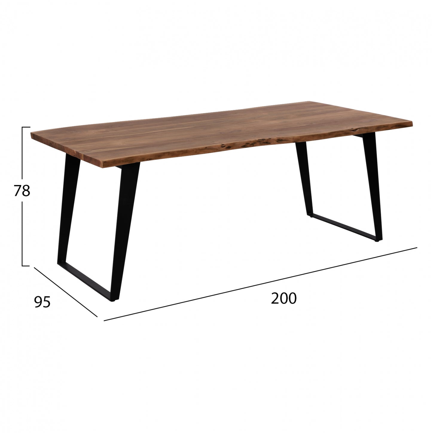 Dining Table Alicia Hm8169.11 Solid Acacia Wood 200x95x78cm.