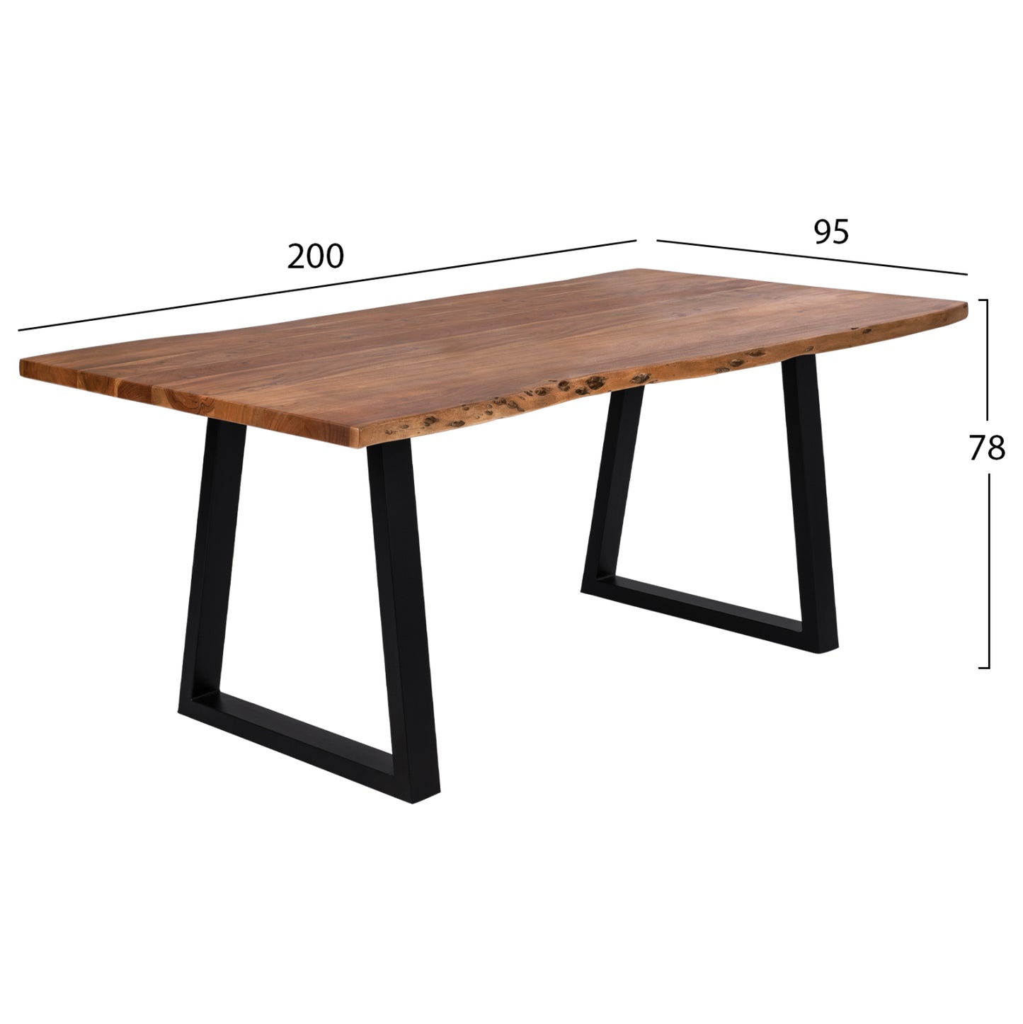 Dining Table Montana Hm8337.11 Solid Acacia Wood 200x95x78 Cm.