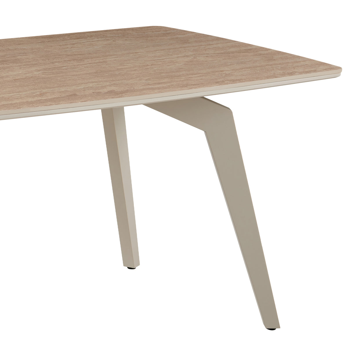 Dining Table Moff Hm18466.04 Sintered Stone Top In Travertine Stone Color 180x90x75hcm