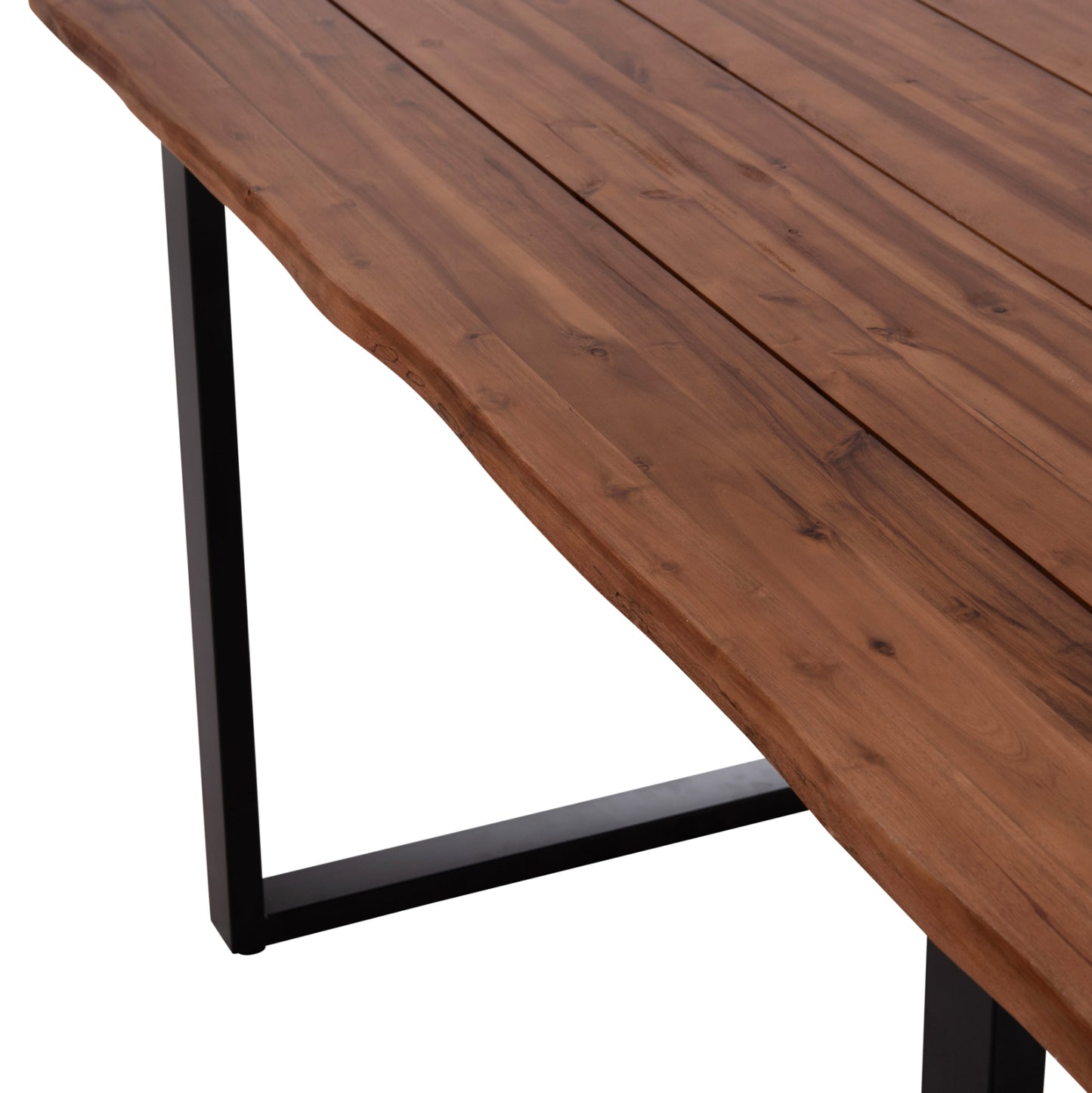 Outdoor Dining Table Friggo Hm6375.02 Acacia Wood 2.6cm Thick--metal Legs 160x80x76hcm