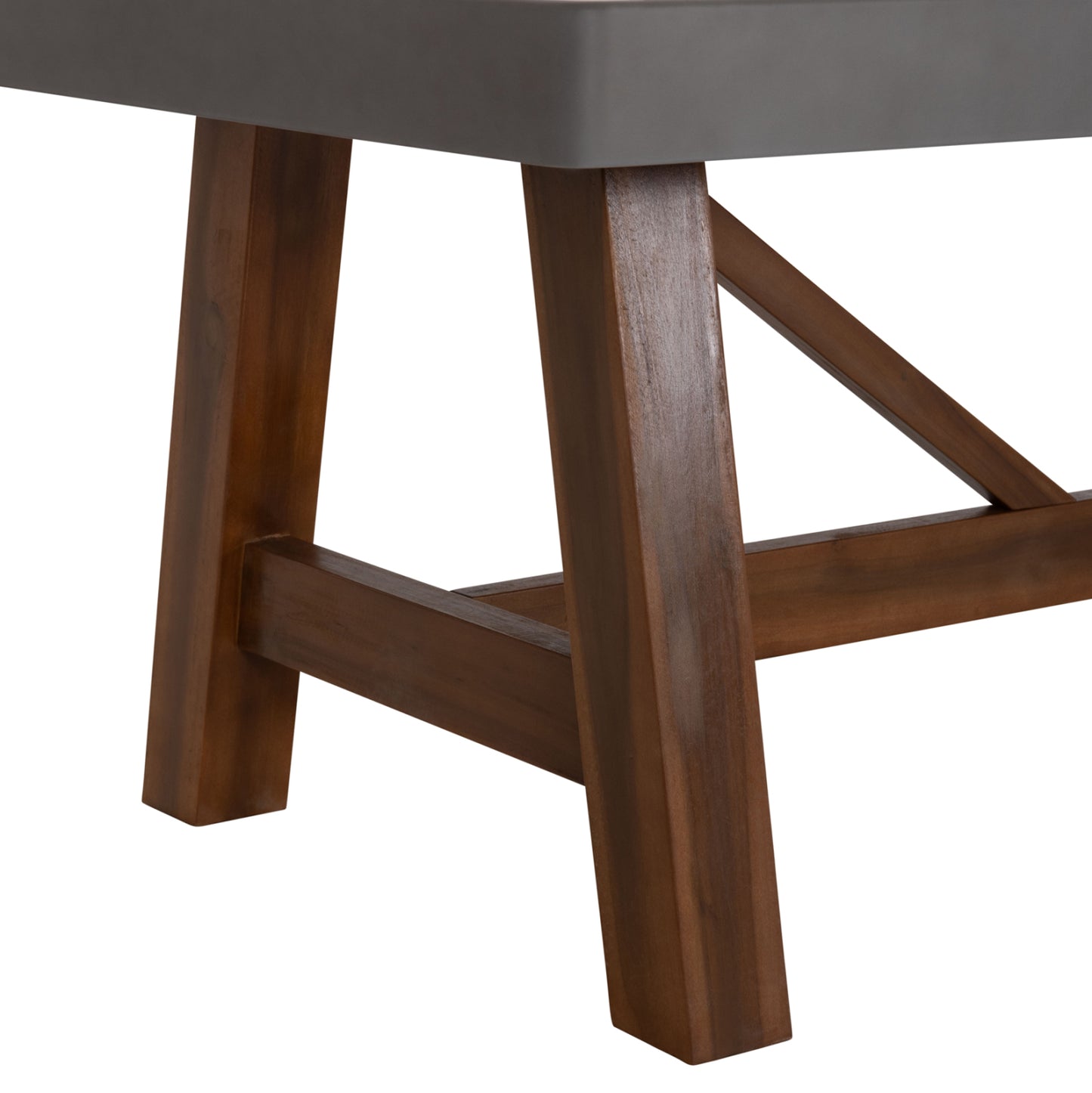 Dining Table Maeve Hm6575.01 Grey Fiber Cement Top--acacia Wood Legs 200x100x75hcm