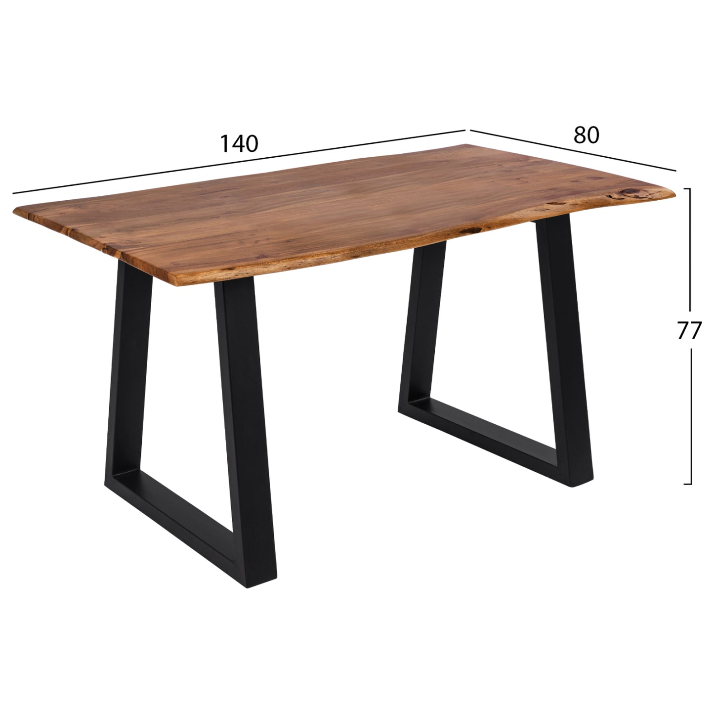 Dining Table Montana Slim Hm8163.11 Acacia Wood In Natural Color 140x80x77hcm.