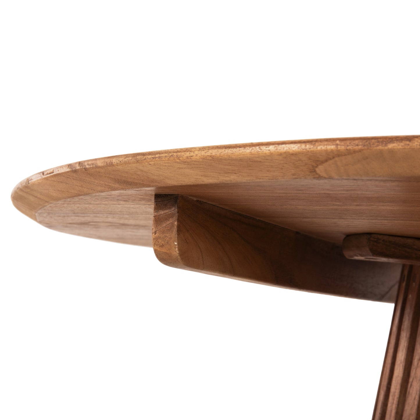Dining Table Round Frantz Hm9388.11 Solid Mindi Wood In Natural Φ120x76,5hcm.