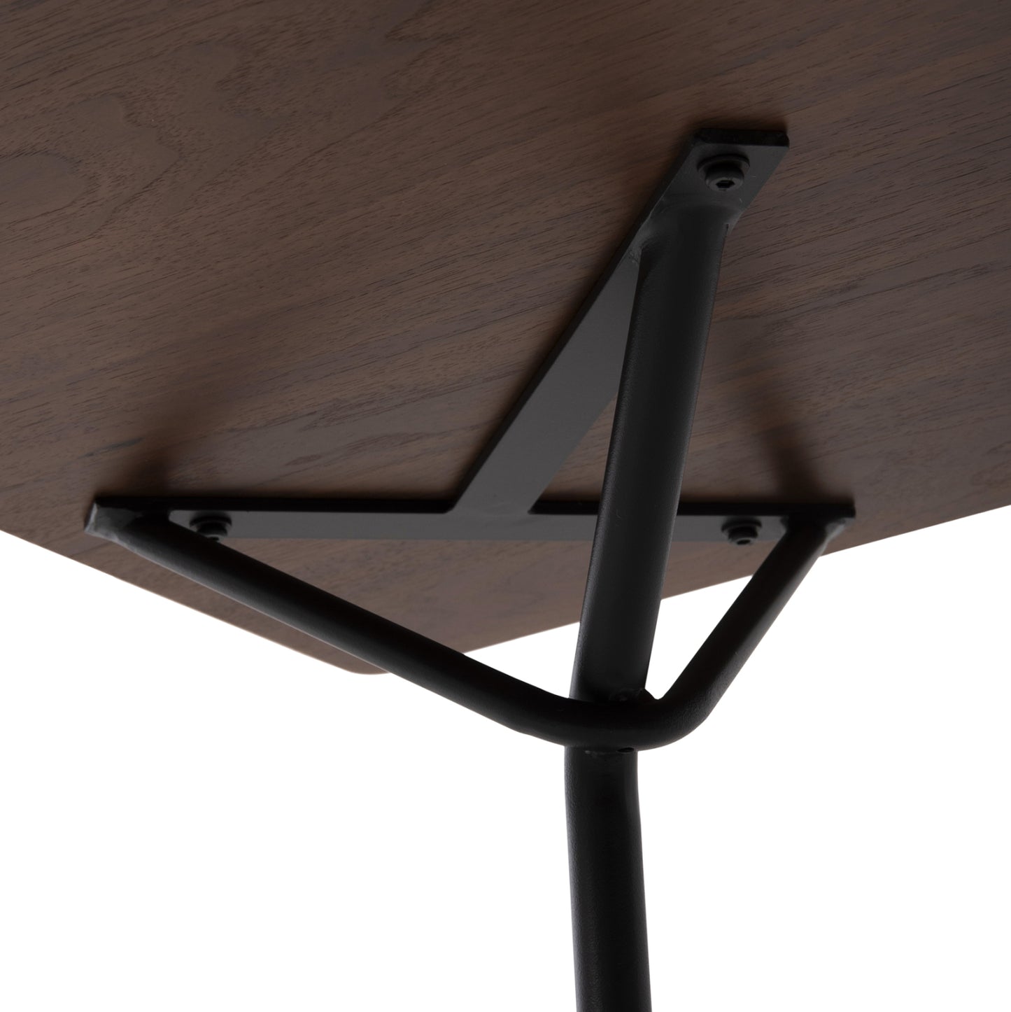 Dining Table Square Trenk Hm9614.02 Mdf With Oak Veneer In Walnut-black Metal Legs 120x120x75hcm.