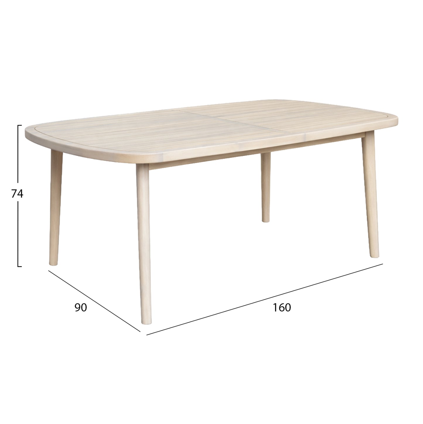 Dining Table Oval Debbie Hm6526 Acacia Wood In Natural Wood 160x90x74hcm.