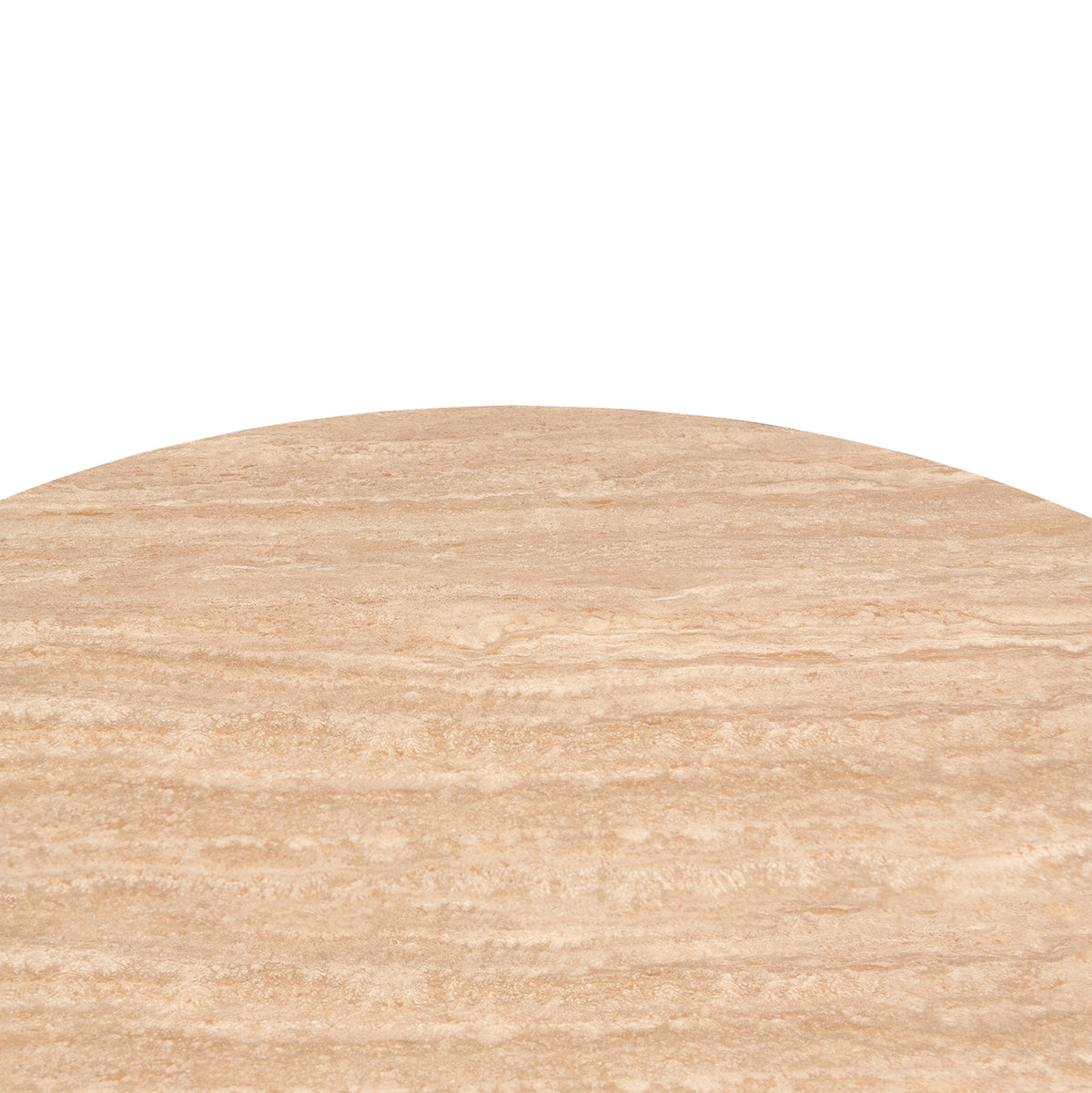 Dining Table Round Eragon Hm18460.04 Sintered Stone Top In Travertine Stone Look Φ120x75hcm