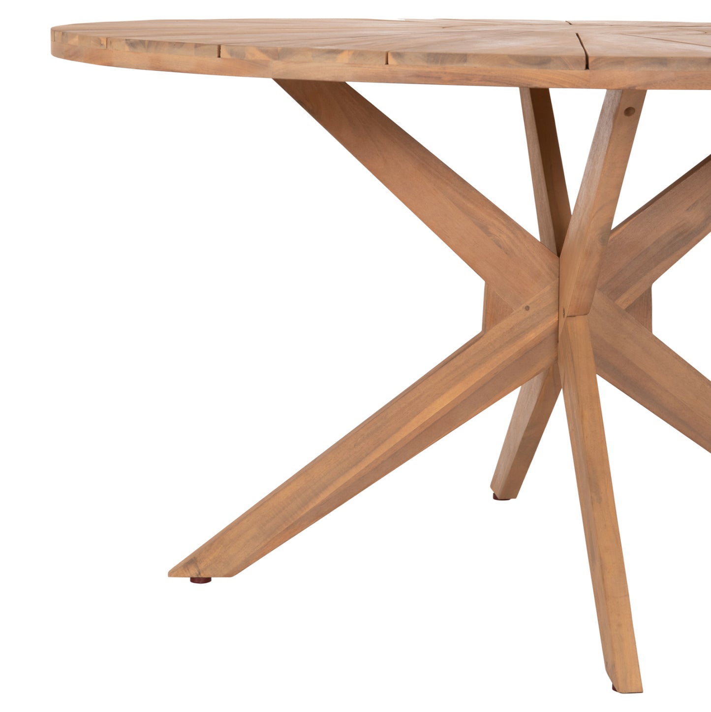 Dining Table Round CortΕΝ Hm6443 Acacia Wood In Natural Color Φ140x76hcm.