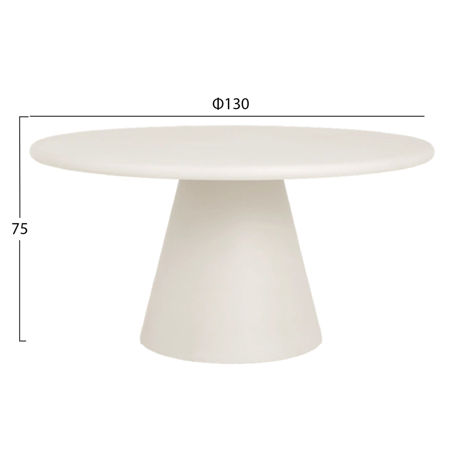 Round Dining Table Raiko Hm6573.02 Beige Fiber Cement Φ130x75hcm
