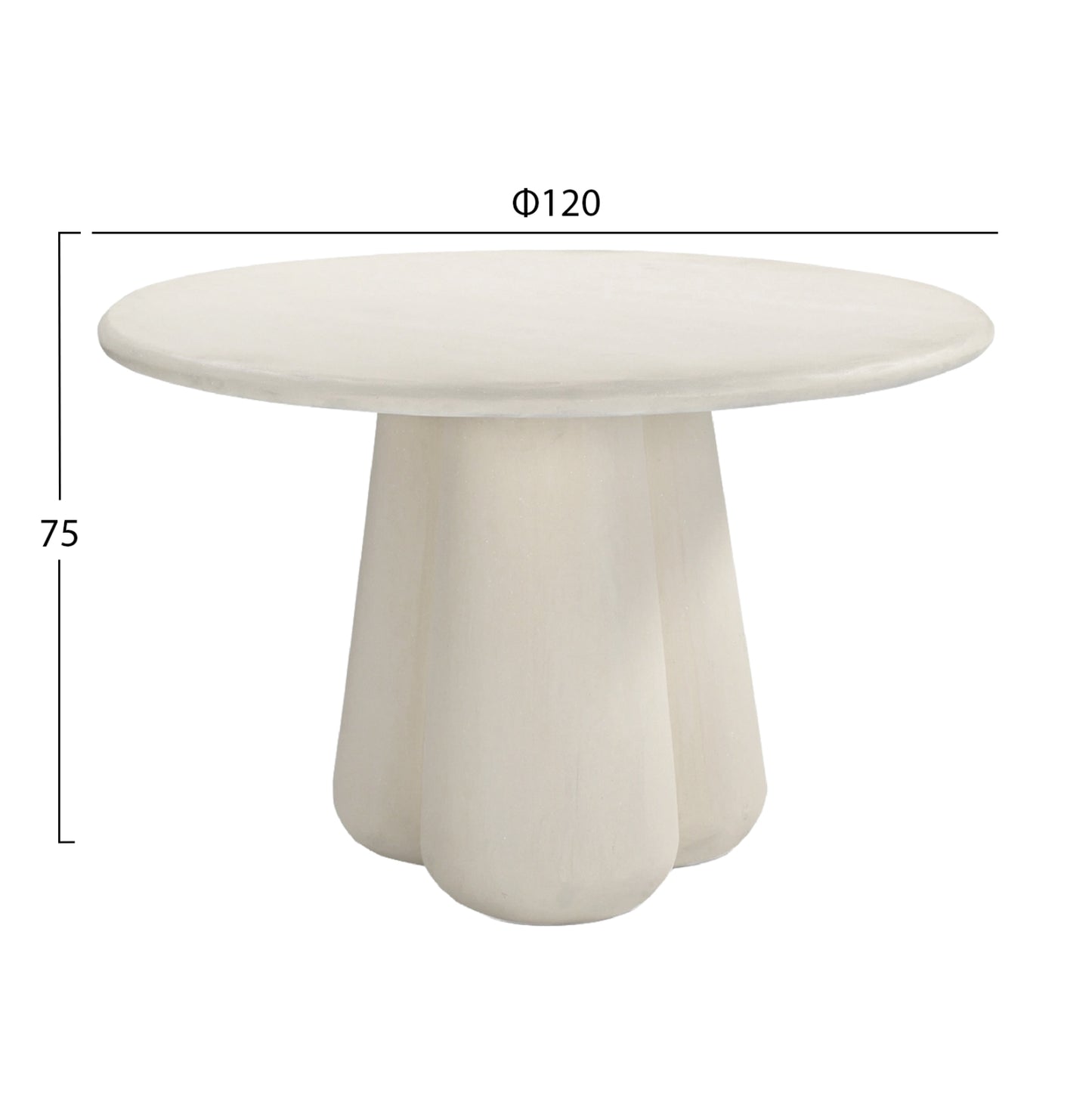 Round Dining Table Nayu Hm6583.02 Beige Fiber Cement Φ120x75hcm.