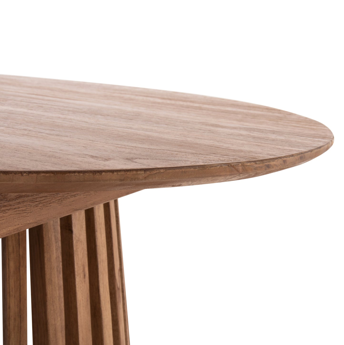 Dining Table Round Frantz Hm9832.11 Solid Mindi Wood In Natural Color Φ80x75hcm