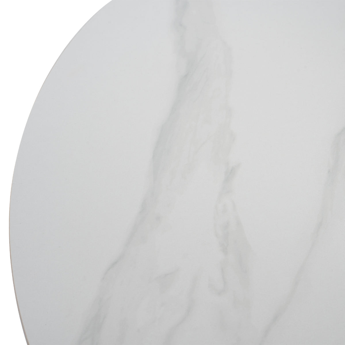 Dining Table Round Syntec Hm9309.02 Sintered Stone White Metal Legs Φ115x75h