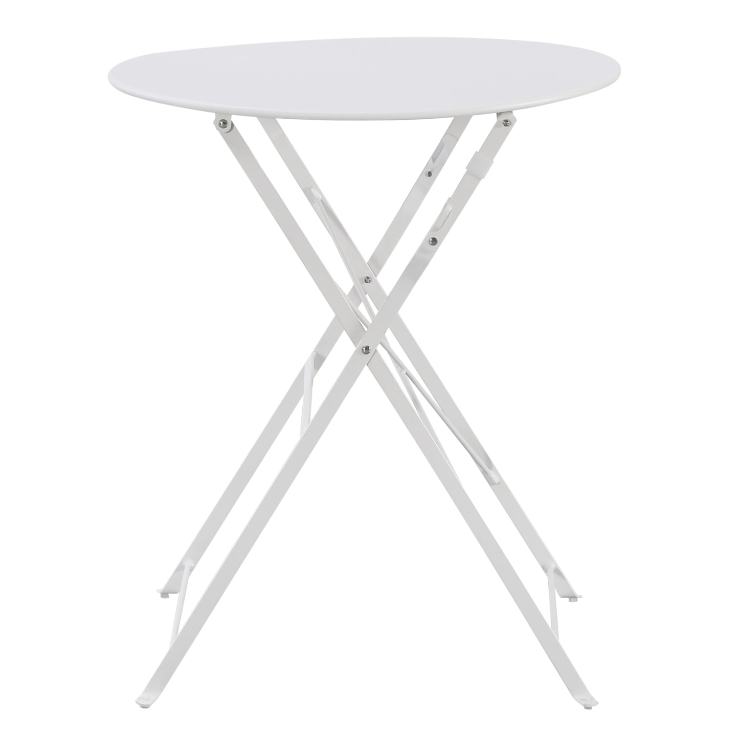 Outdoor Round Foldable Table Sophie Hm6336.01 Metal In White Φ60x70hcm.
