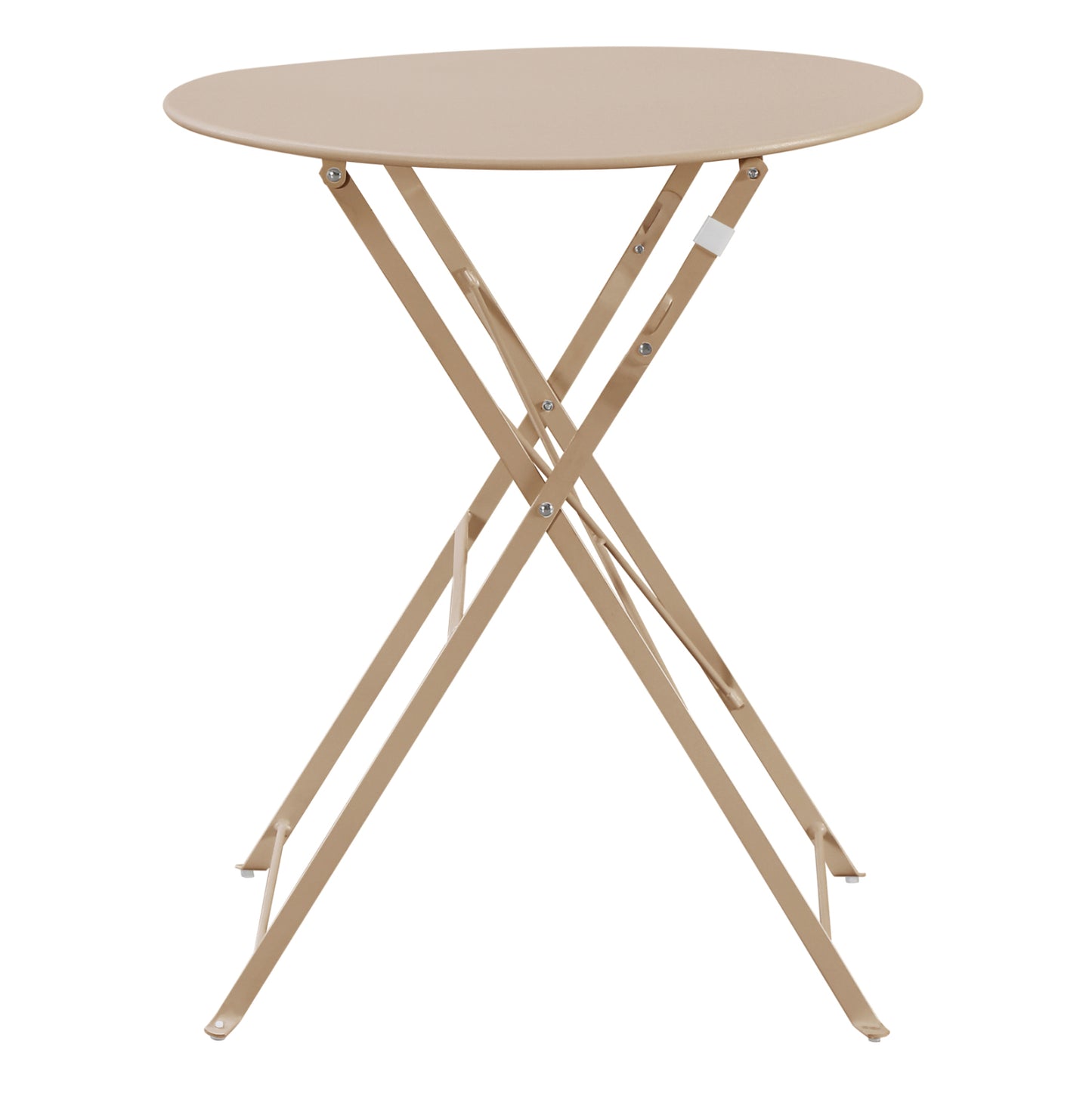 Outdoor Round Foldable Table Sophie Hm6336.04 Metal In Cappuccino Φ60x70hcm.