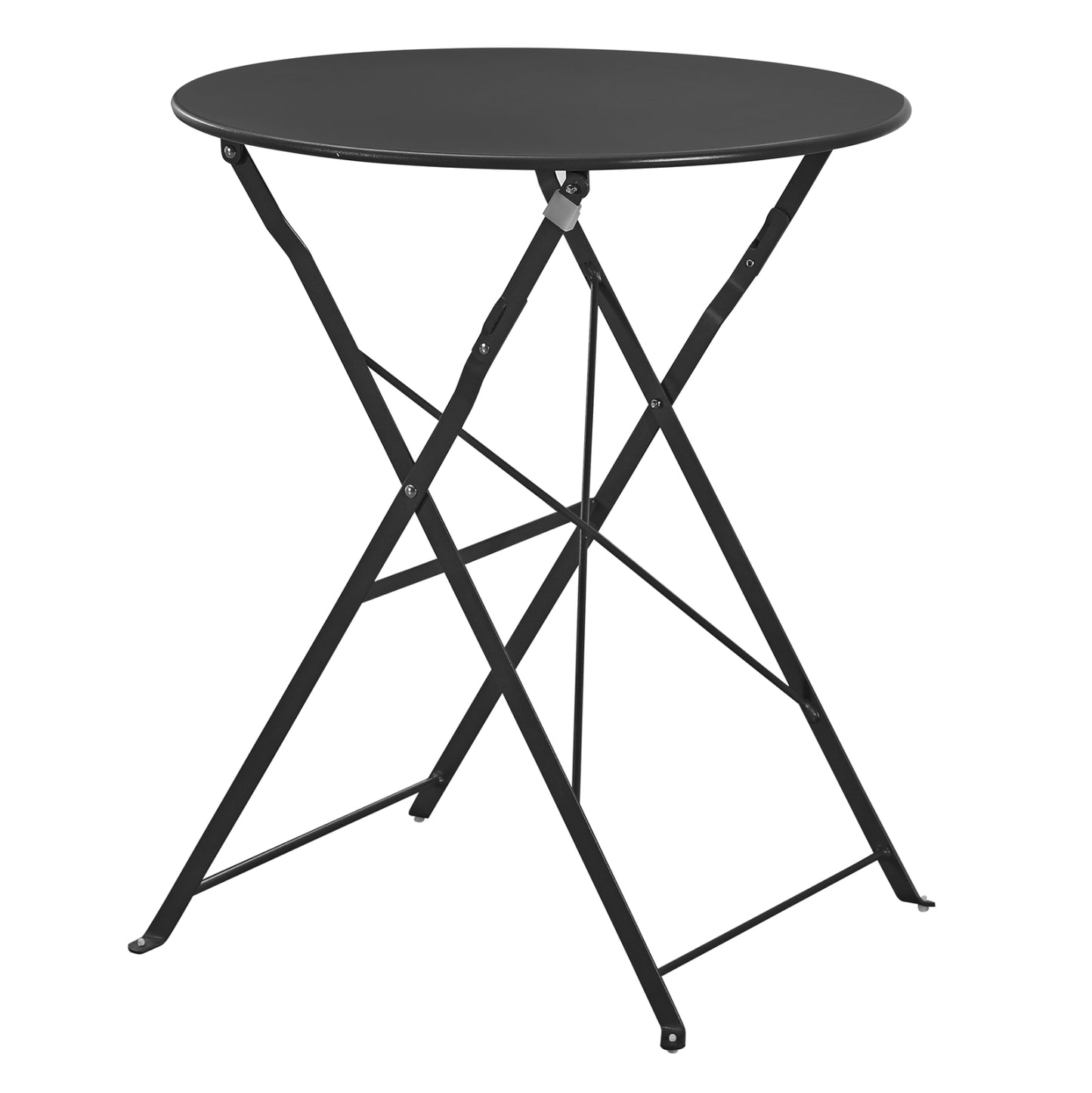 Outdoor Round Foldable Table Sophie Hm6336.02 Metal In Black Φ60x70hcm.