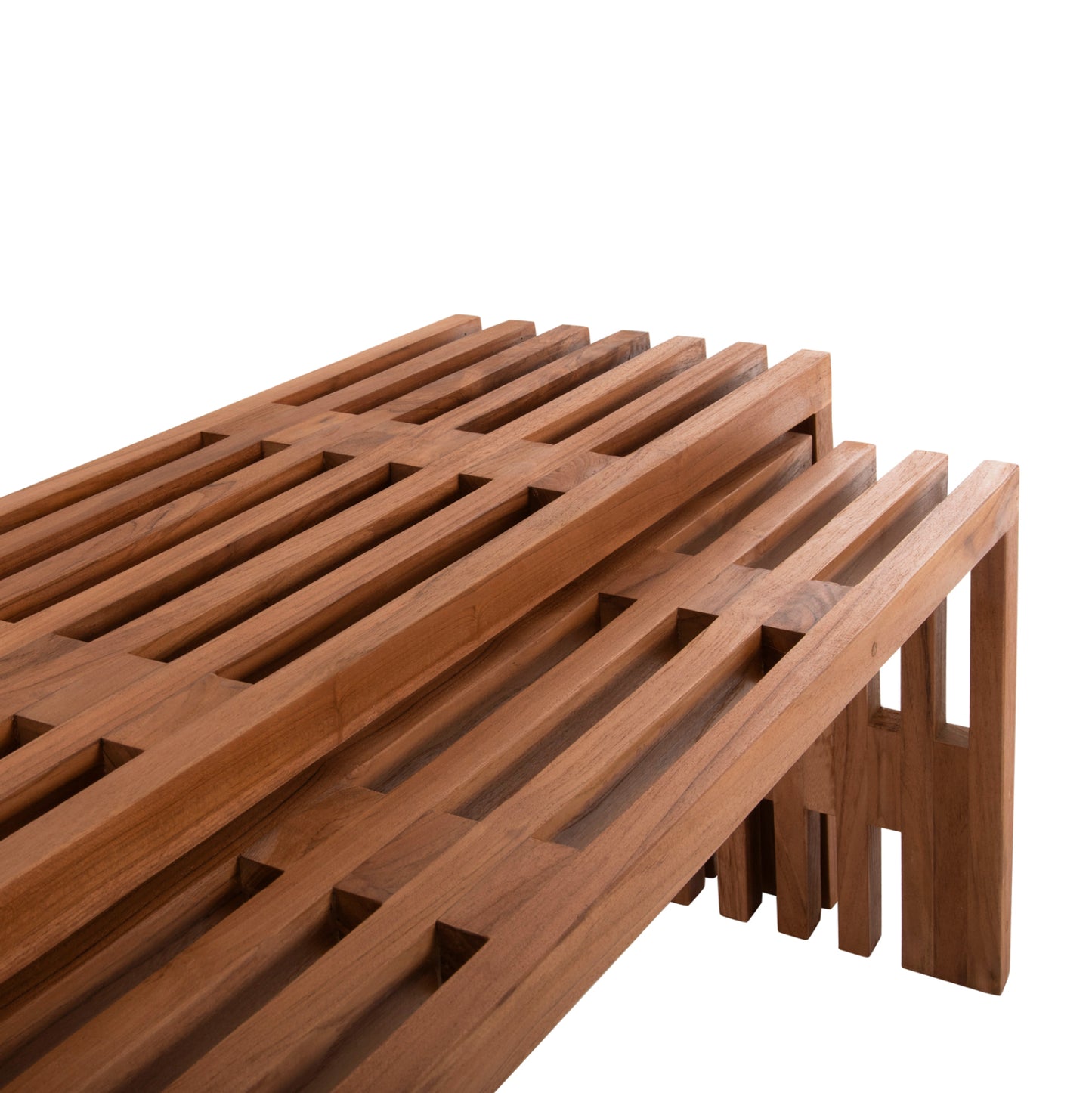 Coffee Tables 2pcs Set Nya Hm9828 Solid Teak Wood In Natural 110x30x46hcm.